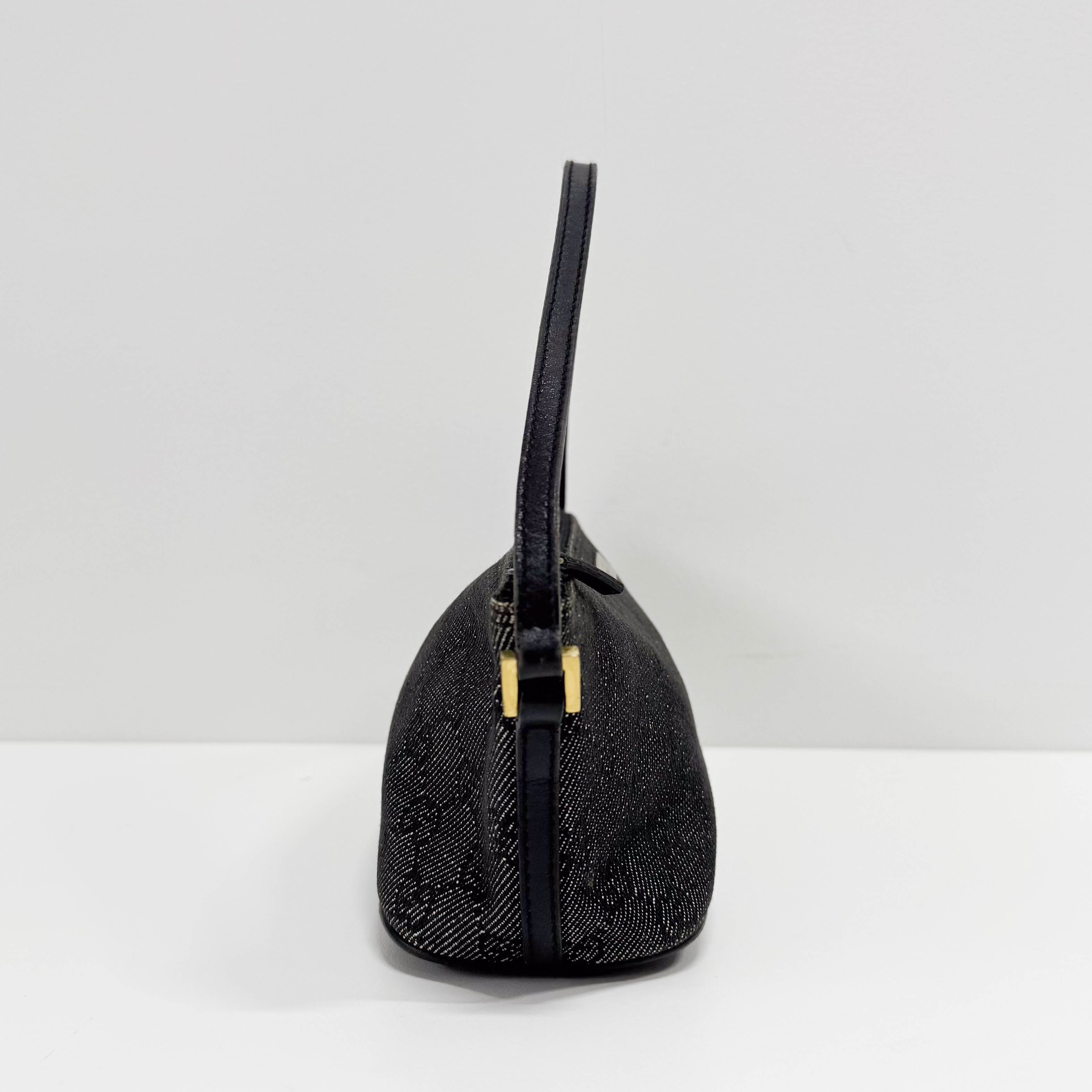 GG Canvas Black Shoulder Bag