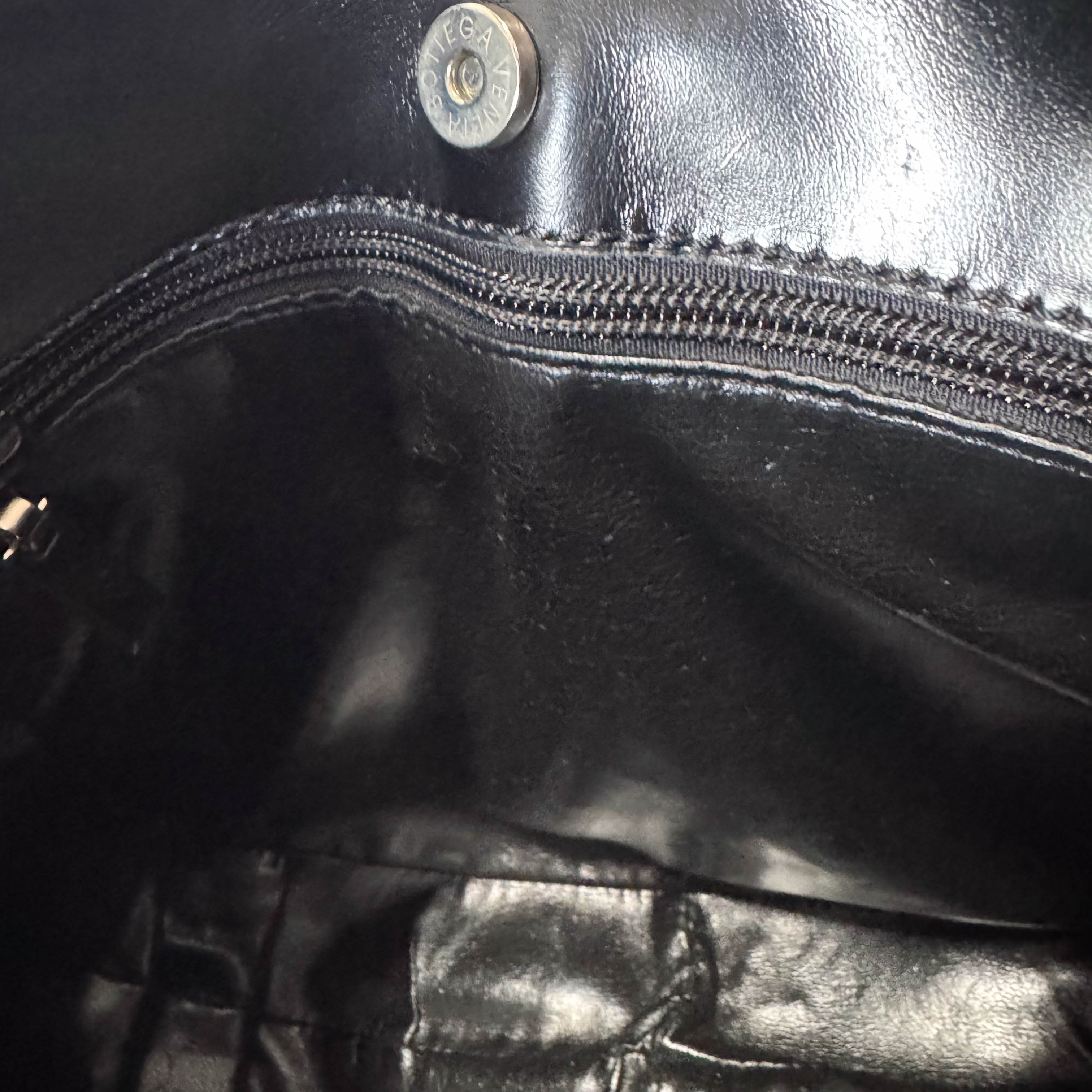 Vintage Black Leather Half Moon Hobo Shoulder Bag