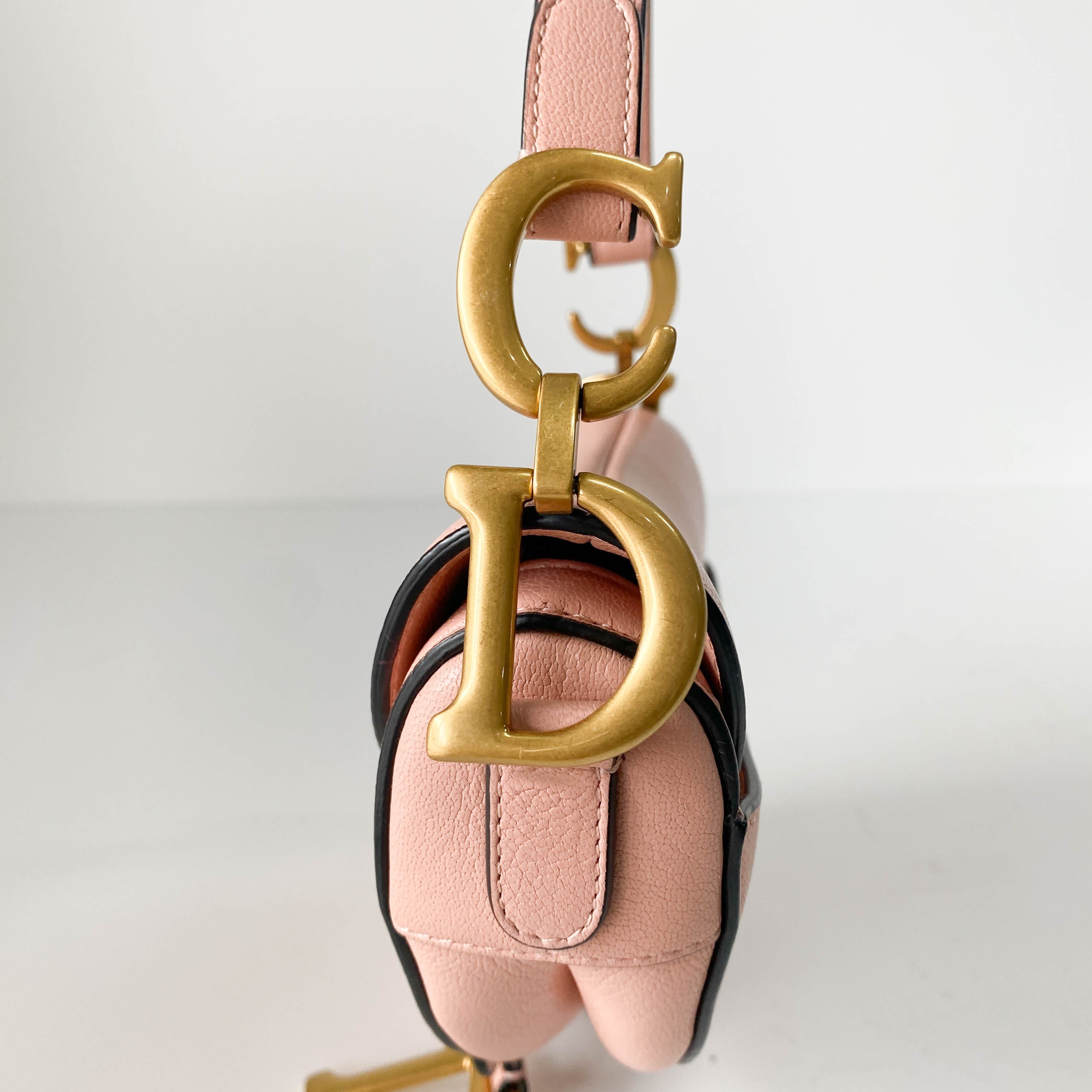Mini Saddle Pink Leather Handbag
