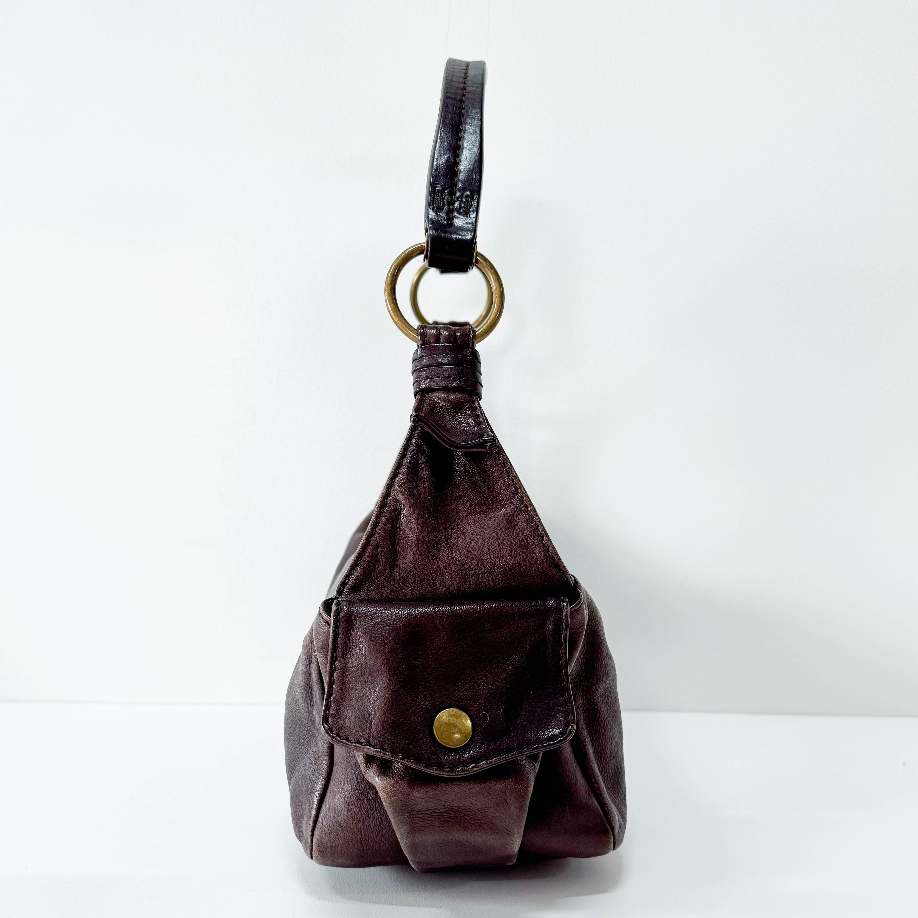 Archive Horizontal Brown Shoulder Bag