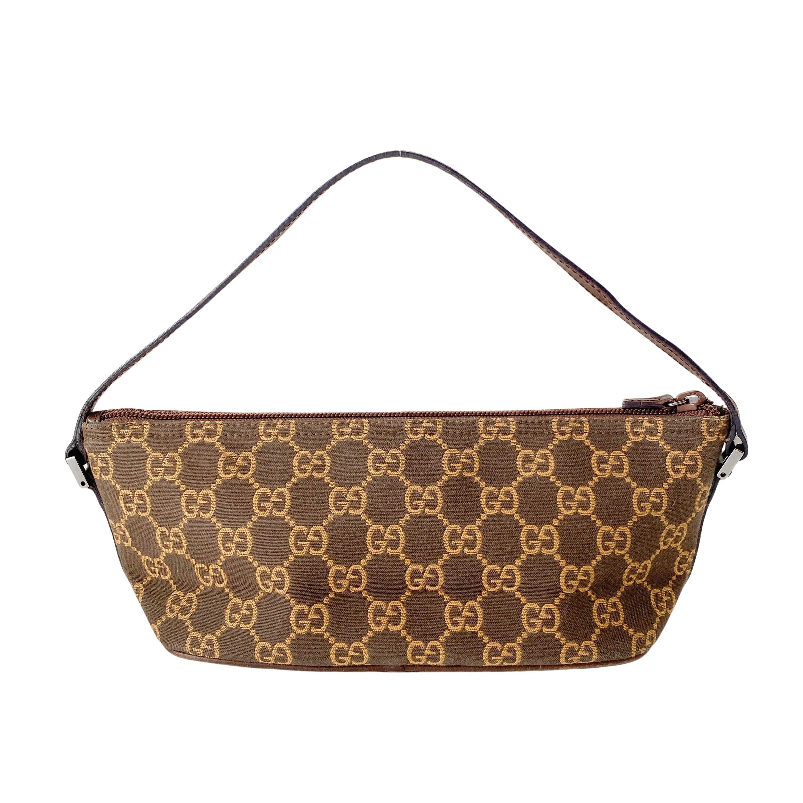 Boat Brown GG Canvas Pouch