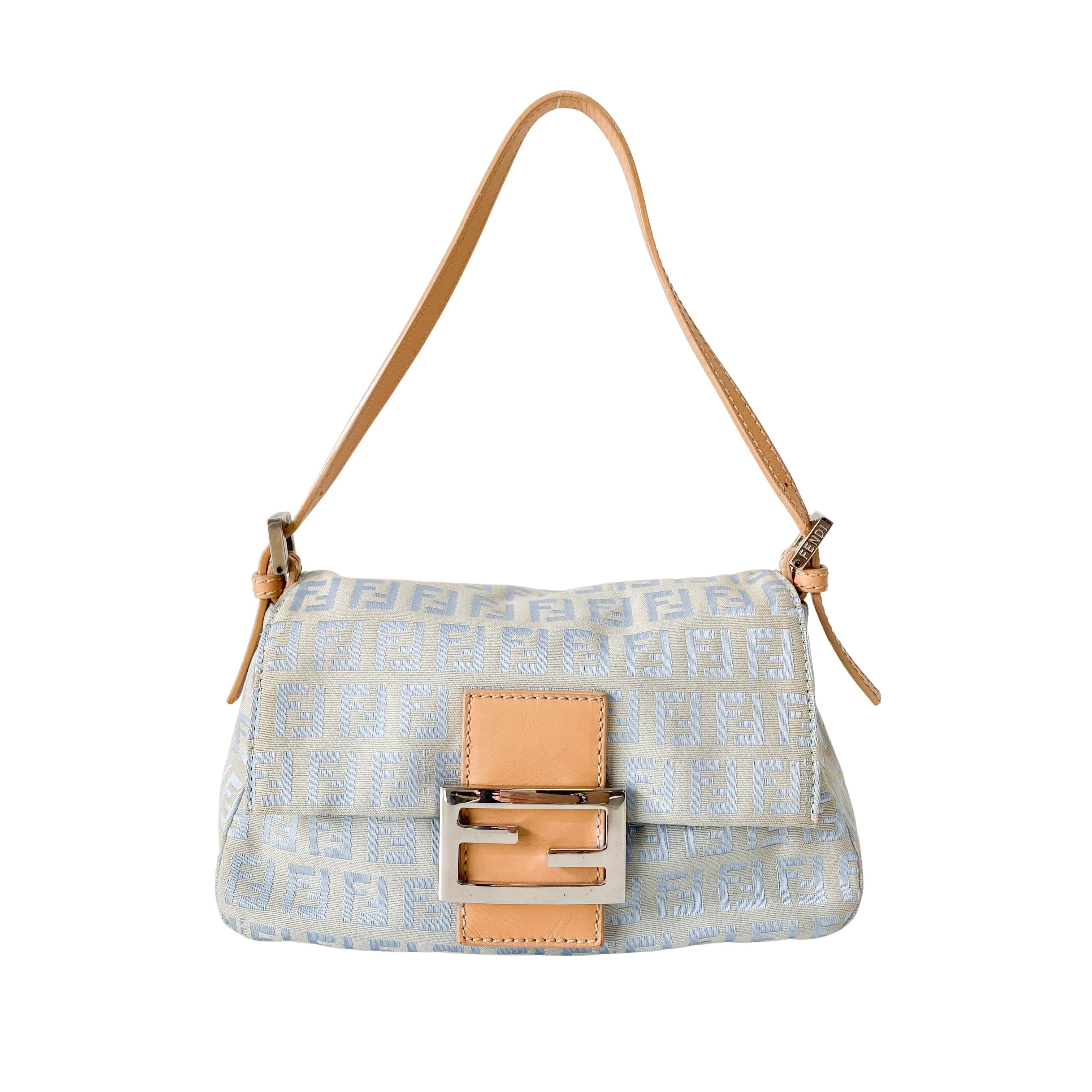 Mini Mamma Baguette Zucchino Light Blue Shoulder Bag