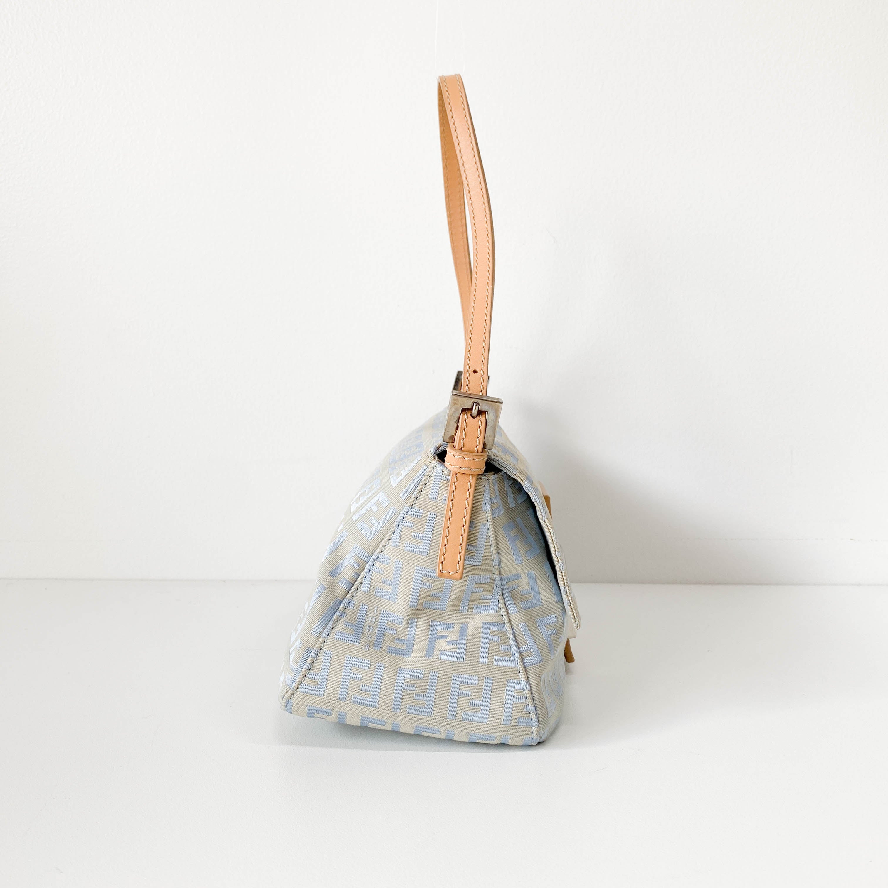 Mini Mamma Baguette Zucchino Light Blue Shoulder Bag