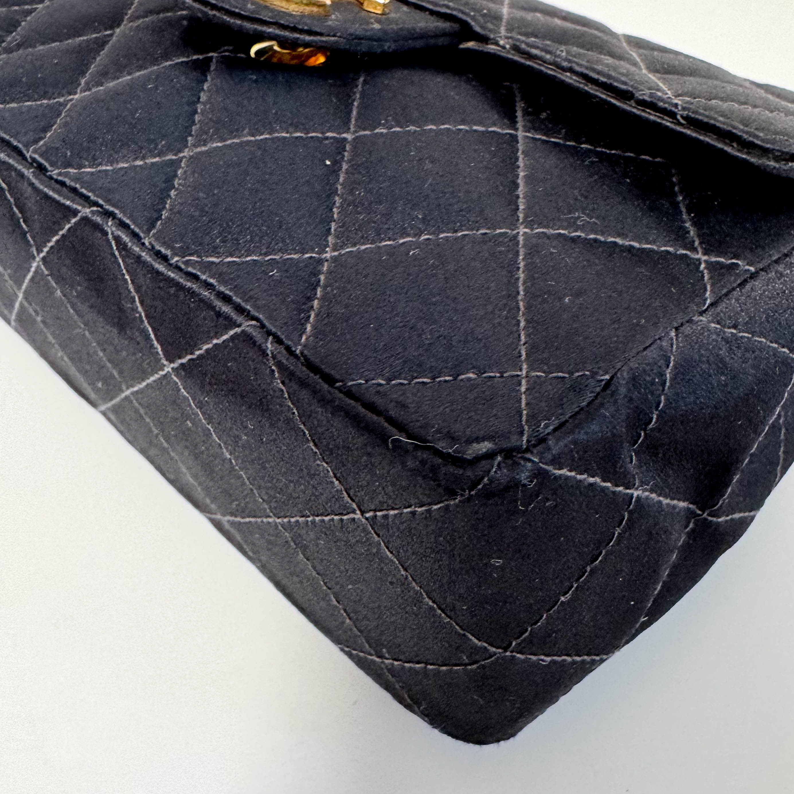 Mini Timeless Classic Satin Single Flap Chain Crossbody Bag