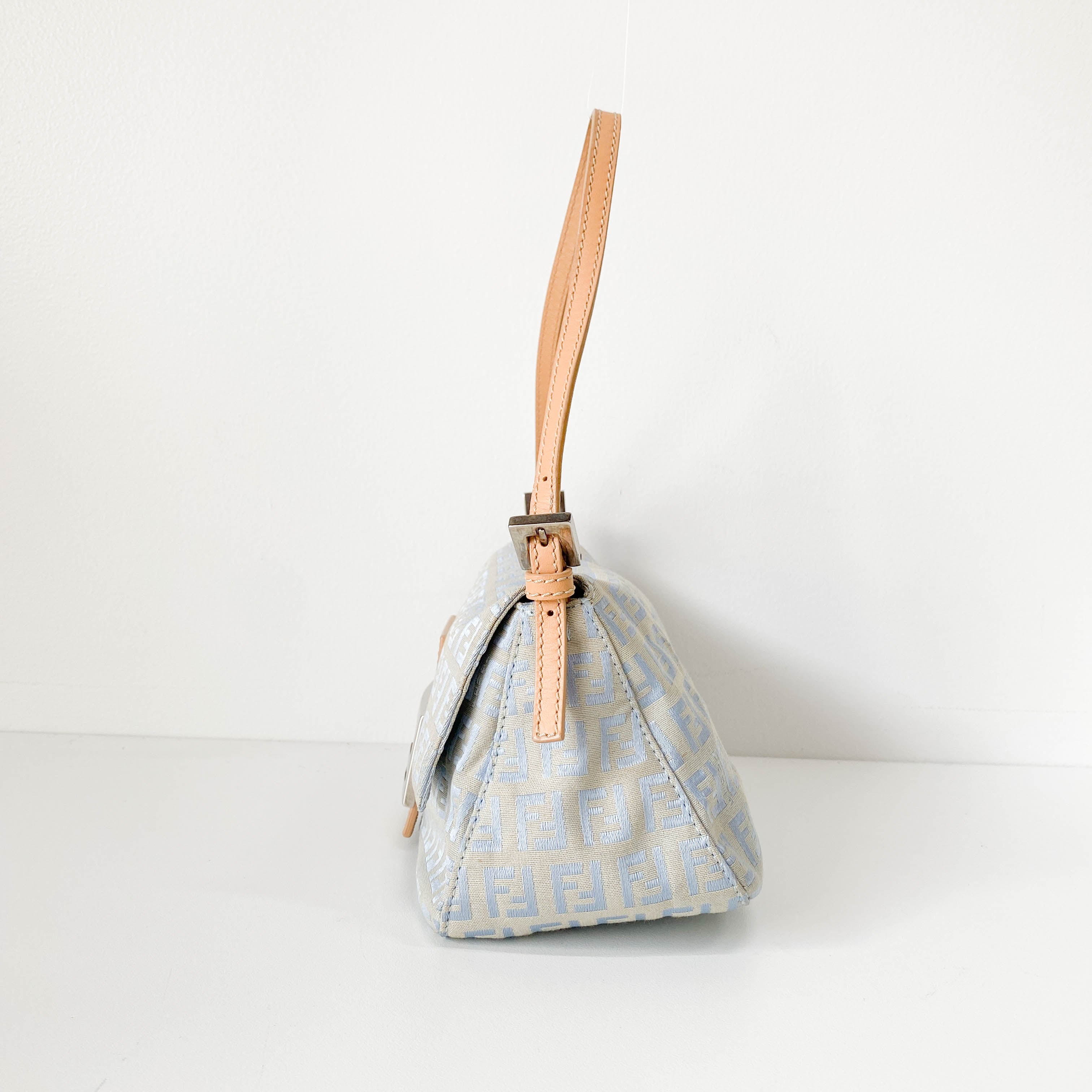 Mini Mamma Baguette Zucchino Light Blue Shoulder Bag