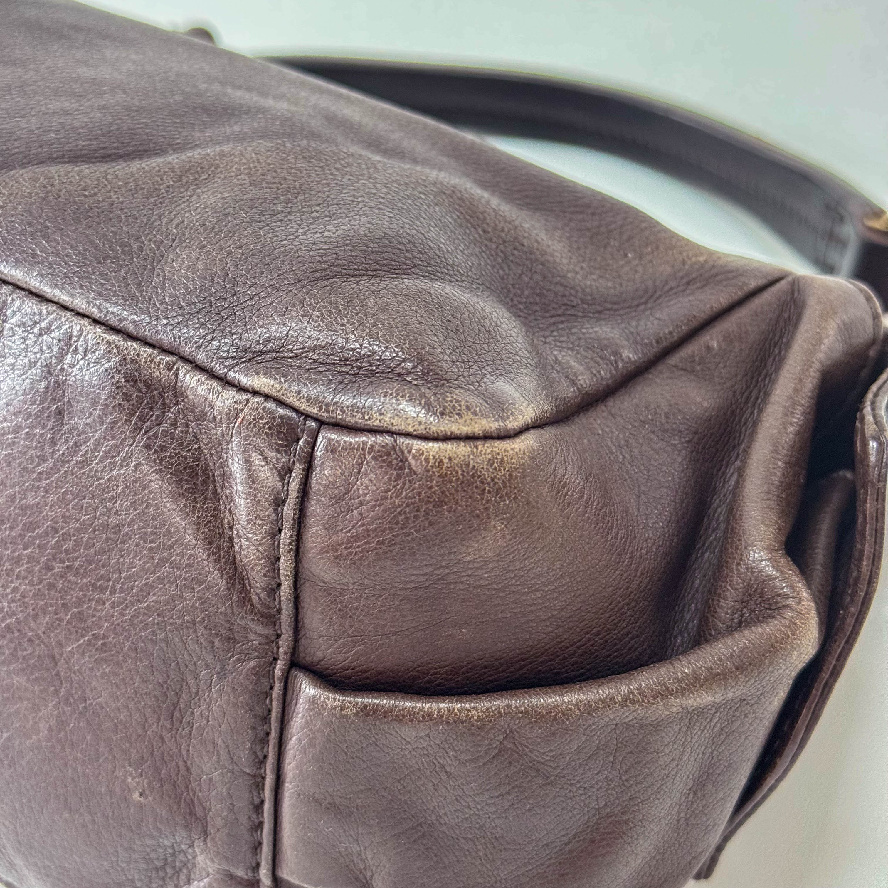 Archive Horizontal Brown Shoulder Bag