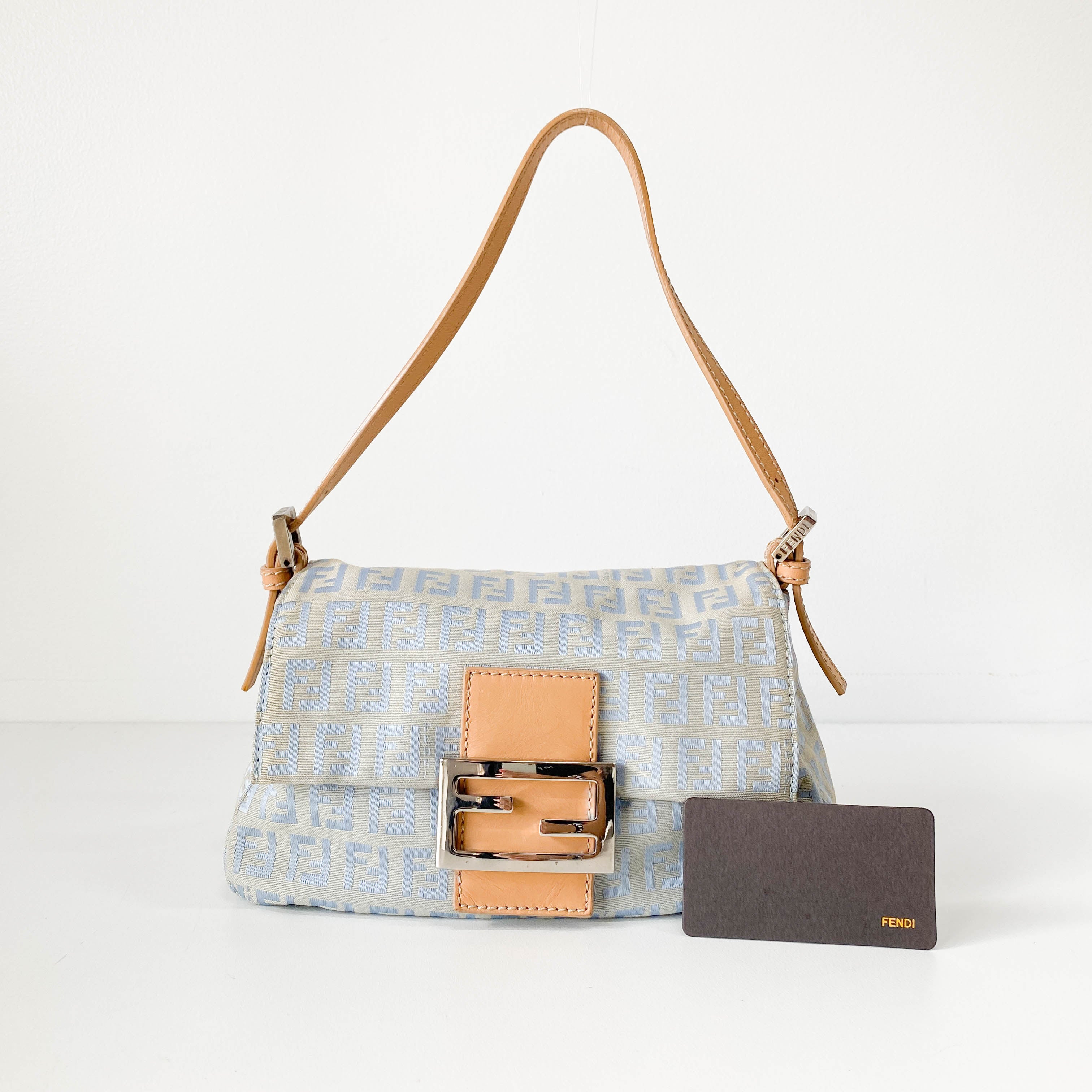 Mini Mamma Baguette Zucchino Light Blue Shoulder Bag