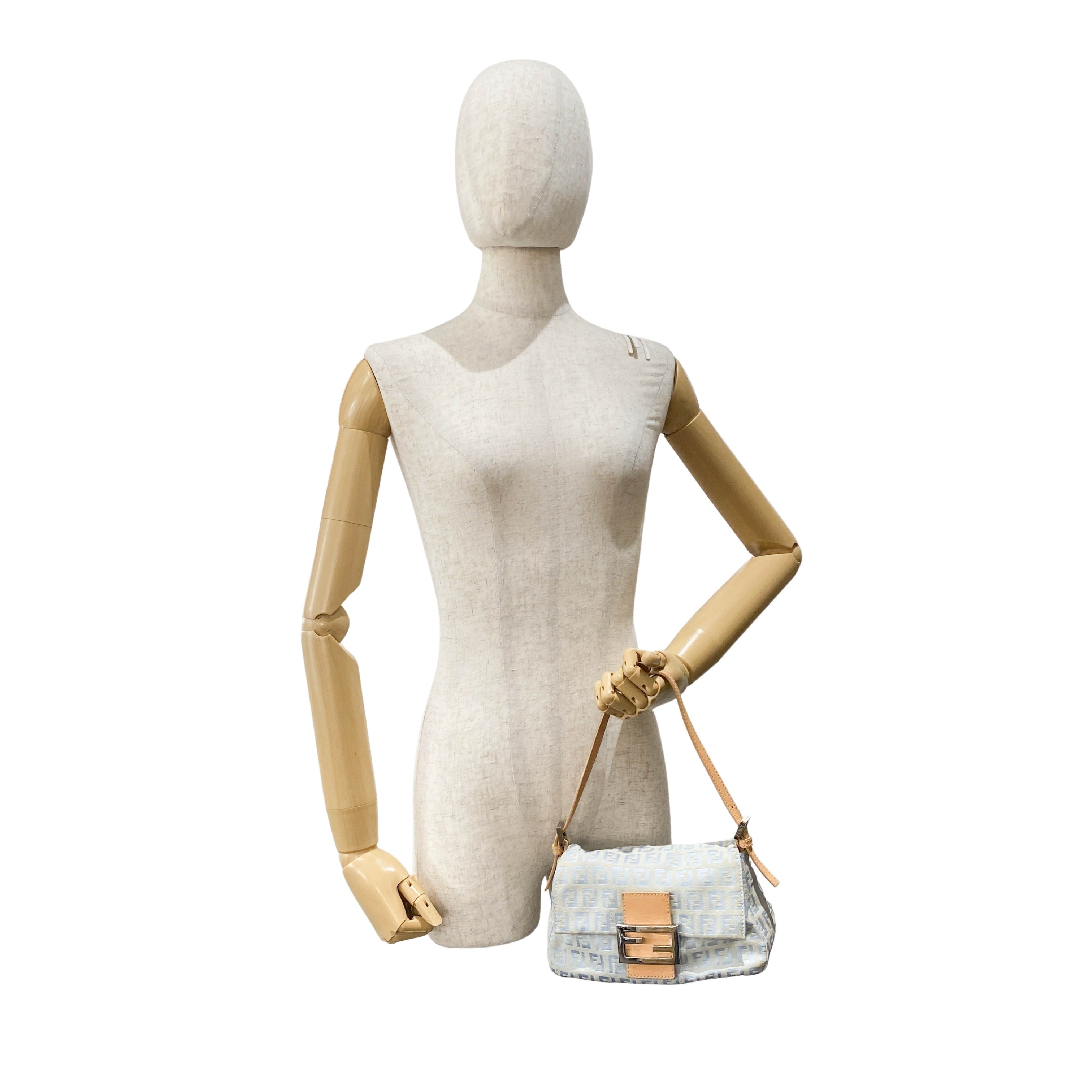 Mini Mamma Baguette Zucchino Light Blue Shoulder Bag