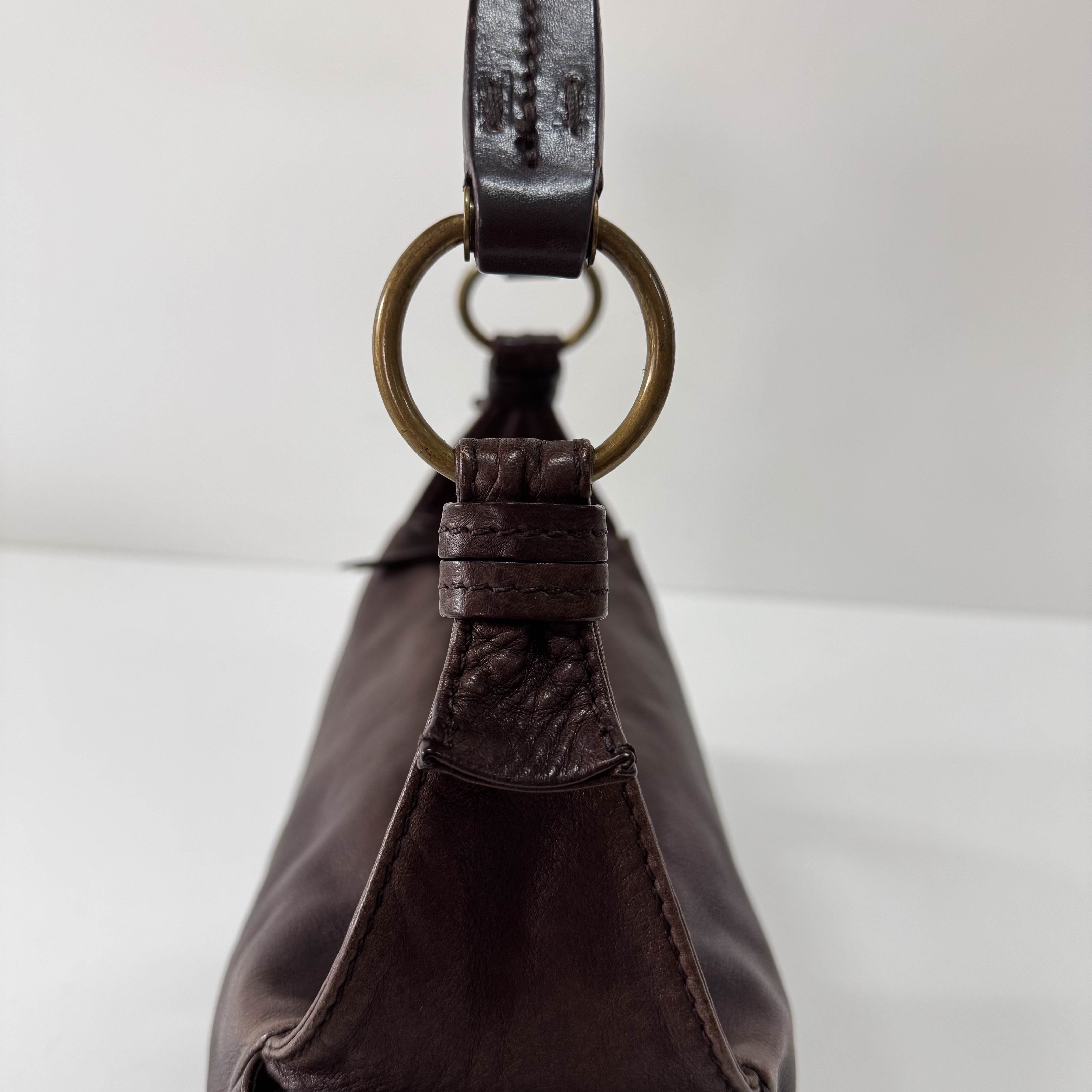 Archive Horizontal Brown Shoulder Bag
