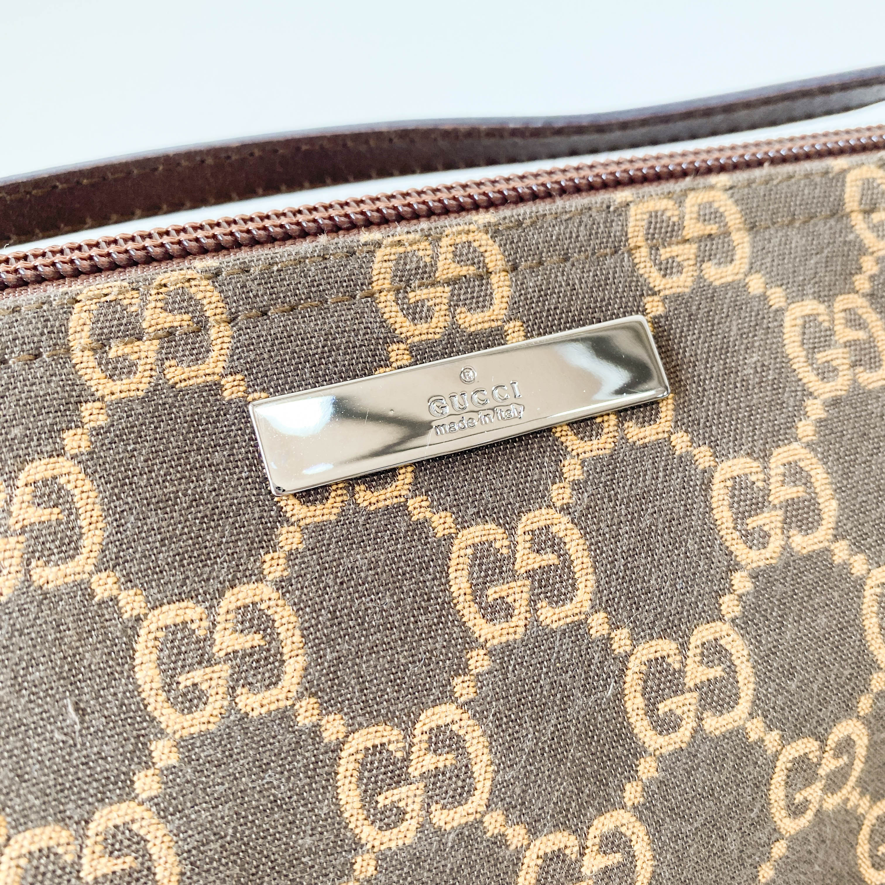 Boat Brown GG Canvas Pouch