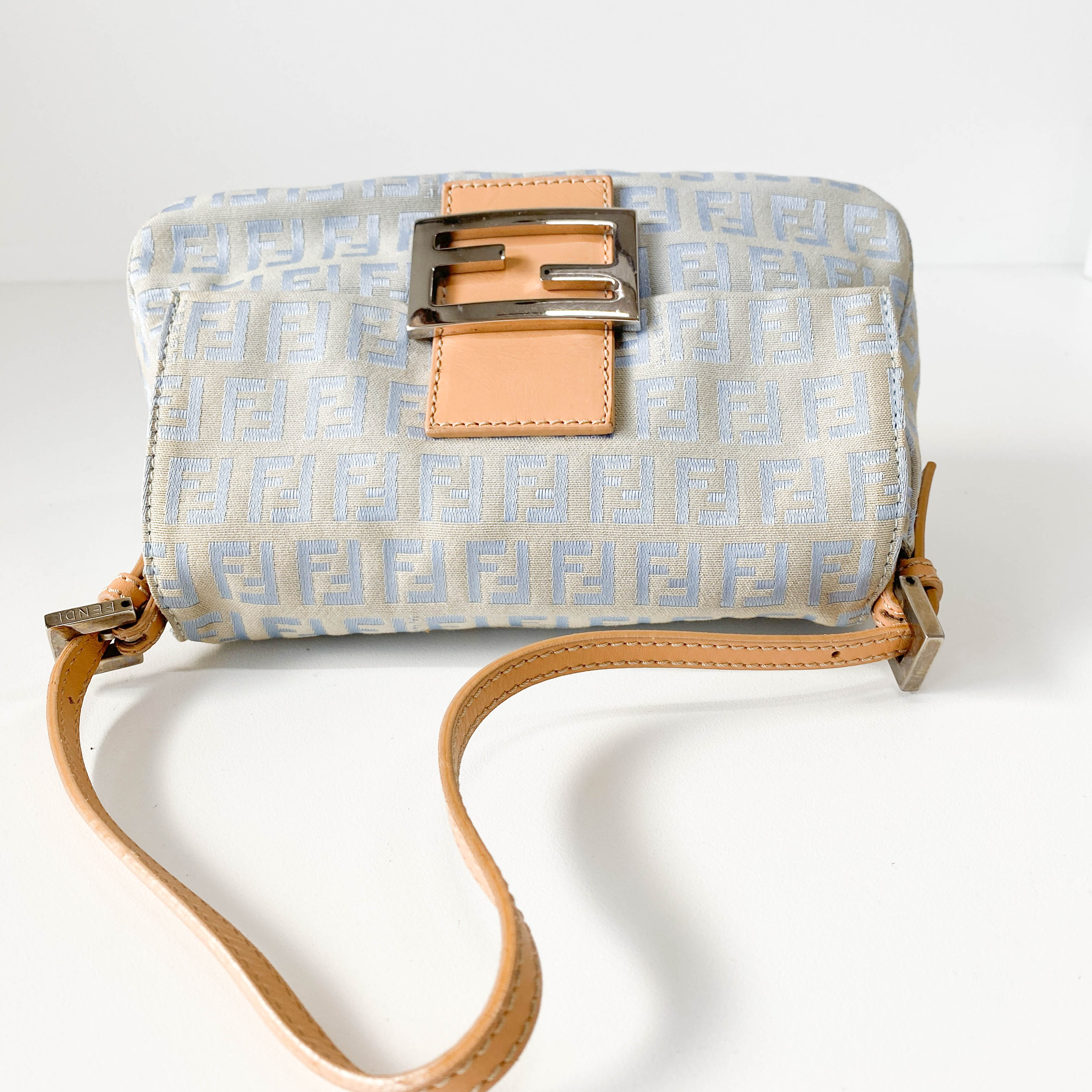 Mini Mamma Baguette Zucchino Light Blue Shoulder Bag