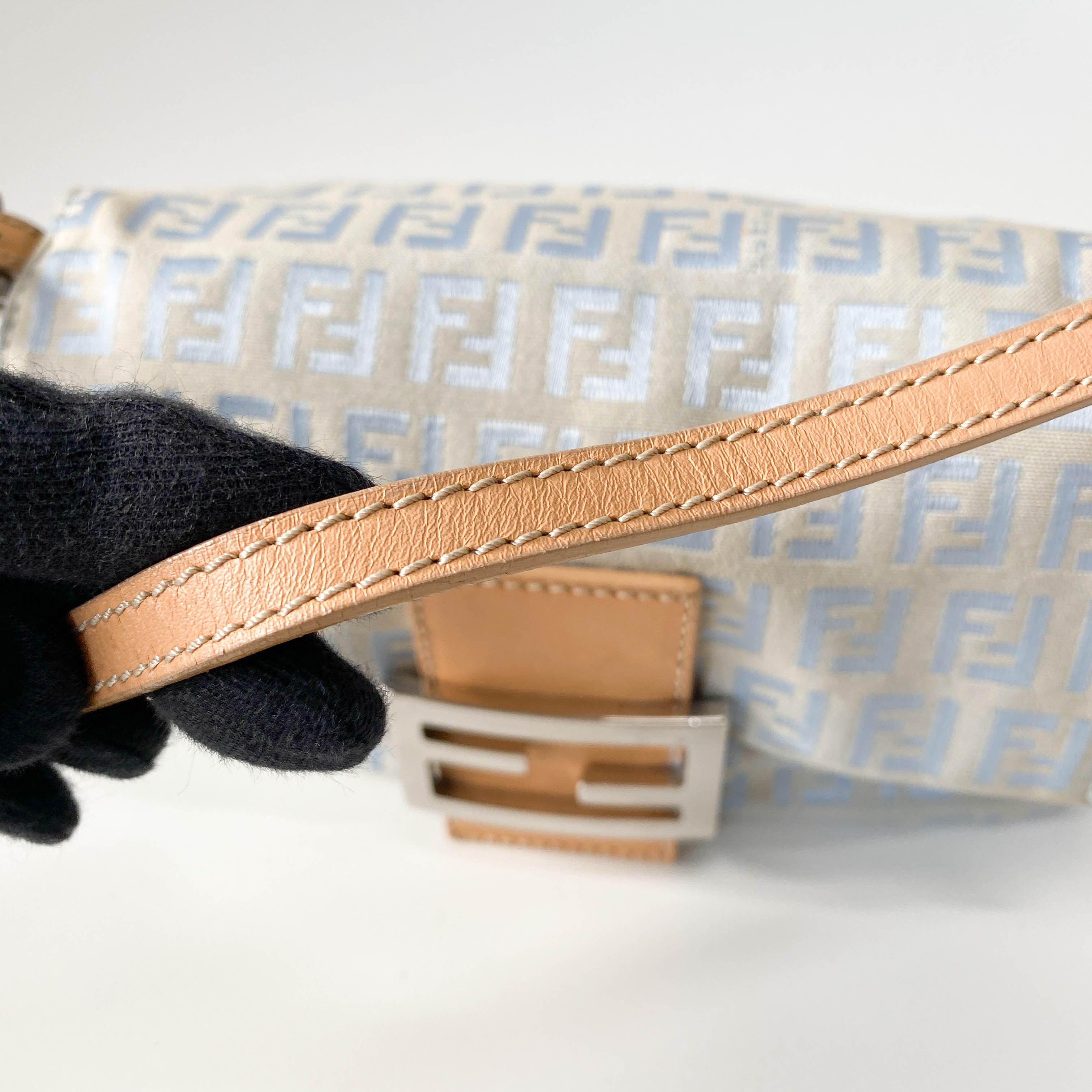 Mini Mamma Baguette Zucchino Light Blue Shoulder Bag