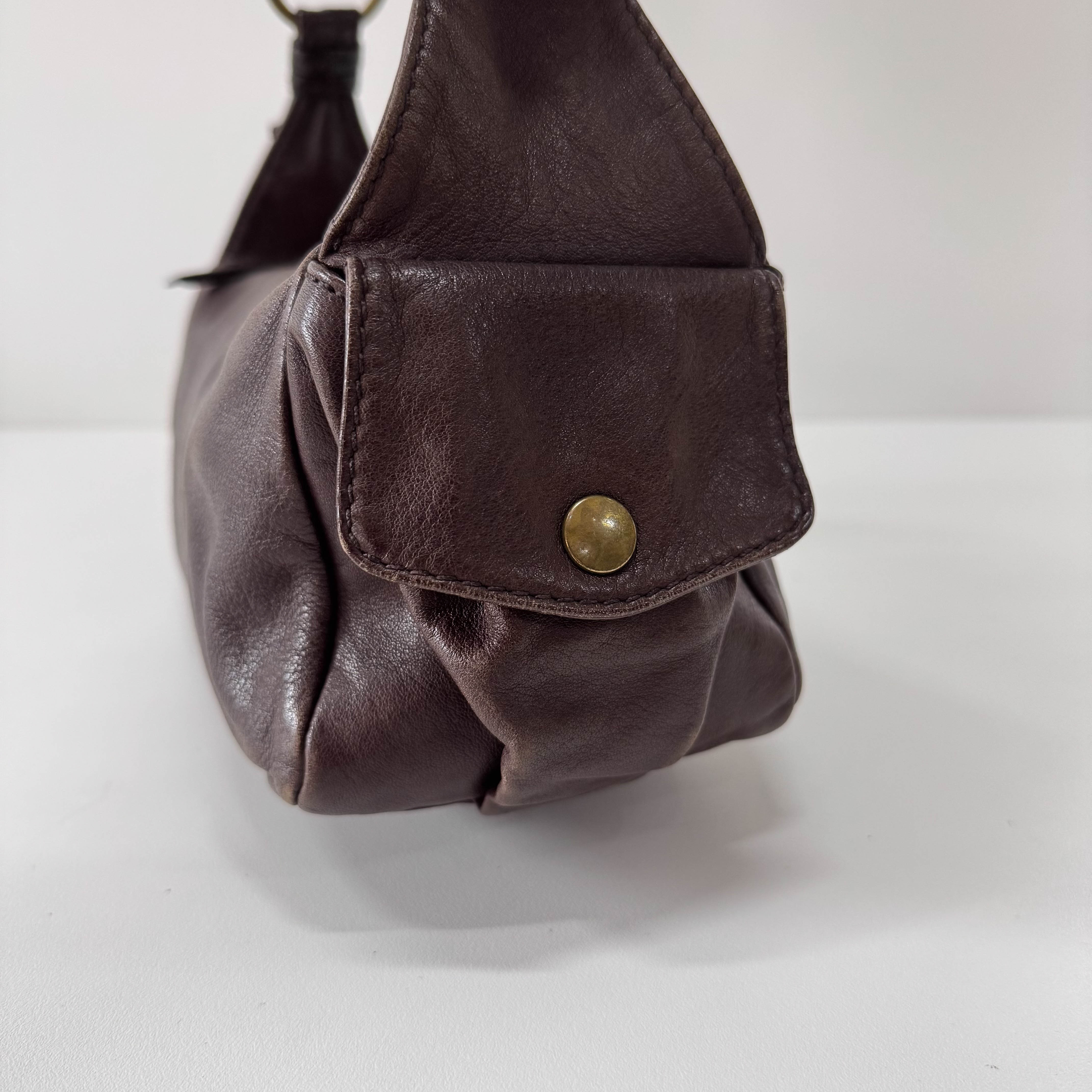 Archive Horizontal Brown Shoulder Bag