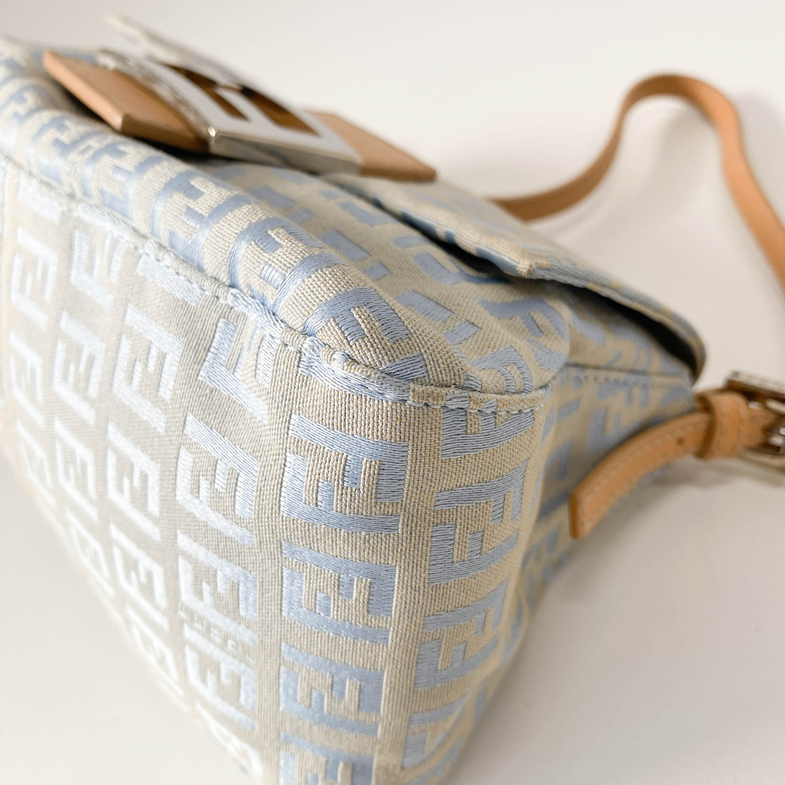 Mini Mamma Baguette Zucchino Light Blue Shoulder Bag