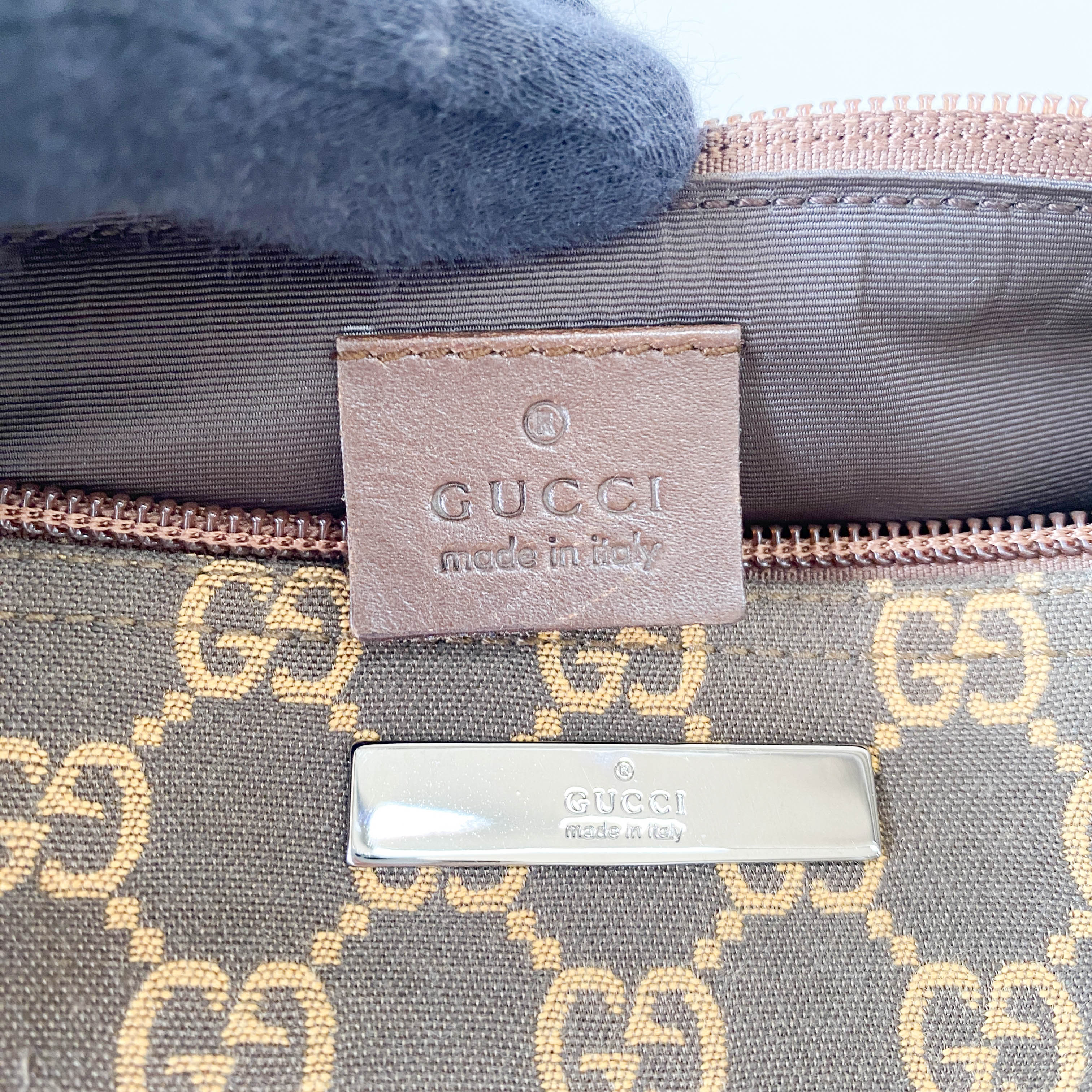 Boat Brown GG Canvas Pouch