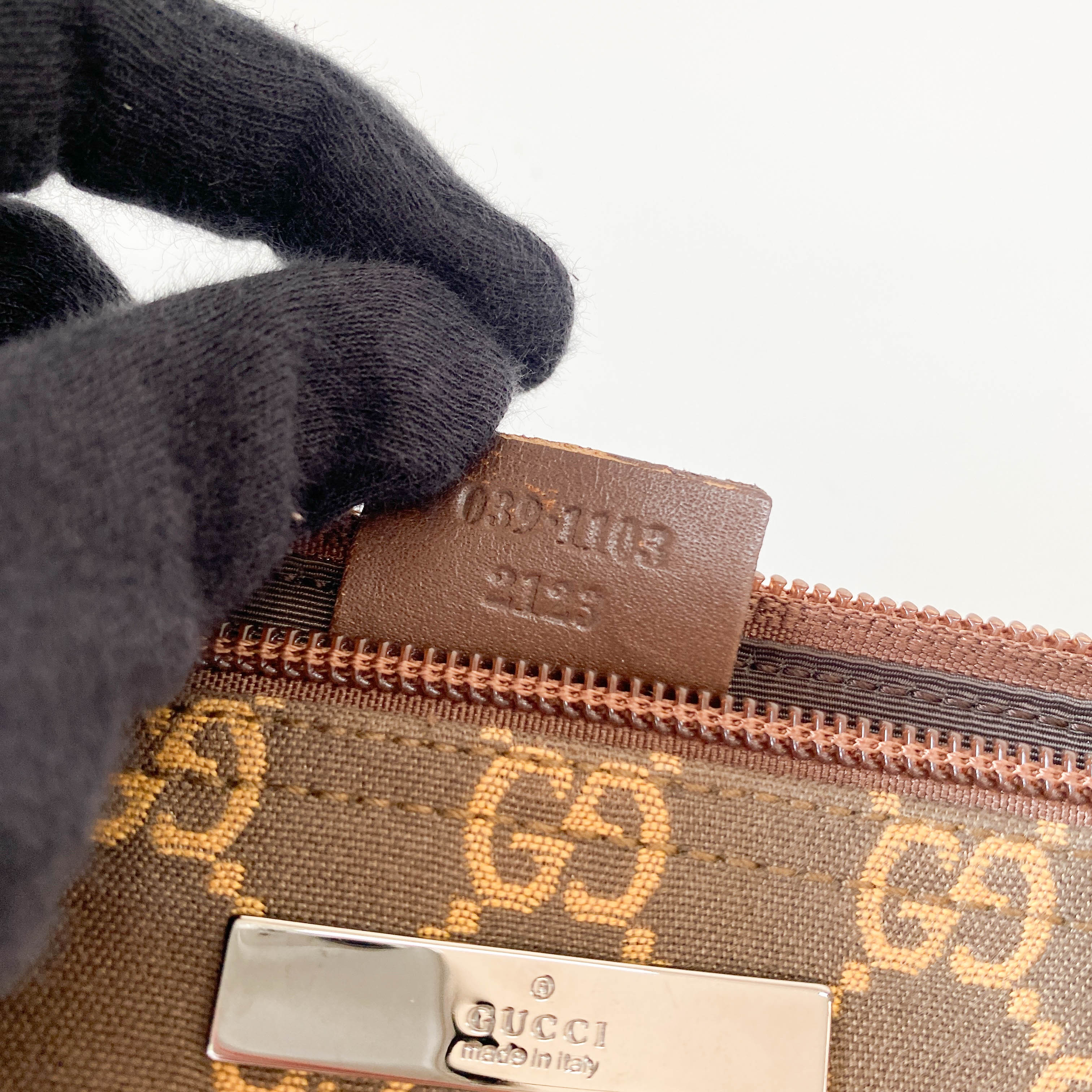 Boat Brown GG Canvas Pouch