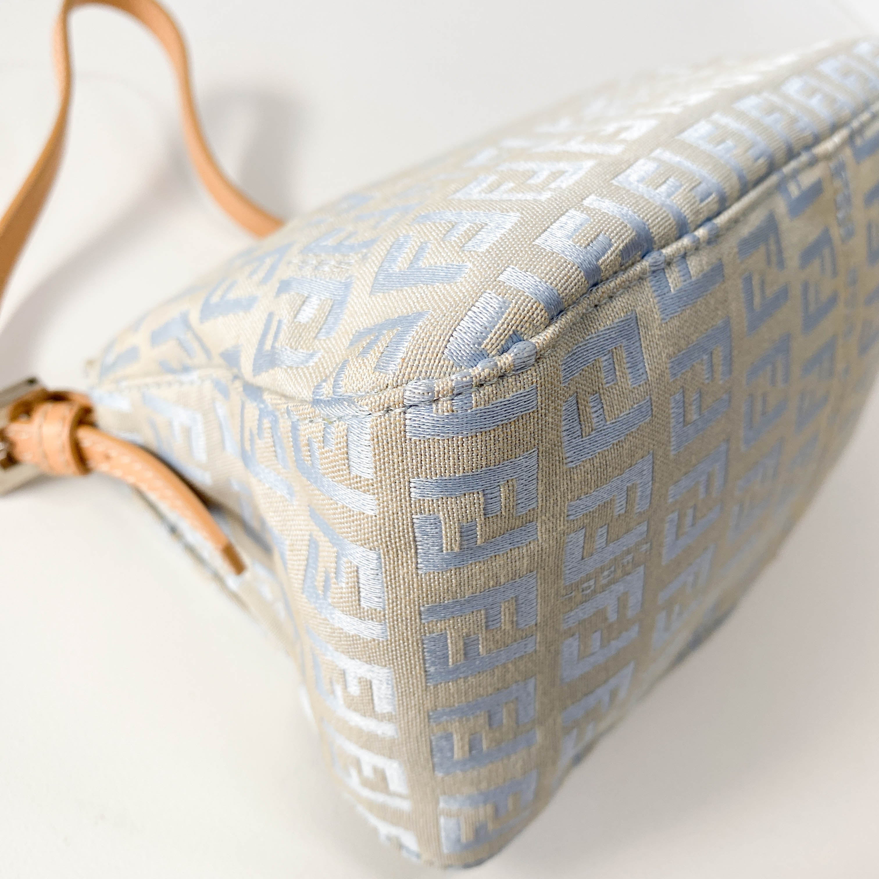 Mini Mamma Baguette Zucchino Light Blue Shoulder Bag