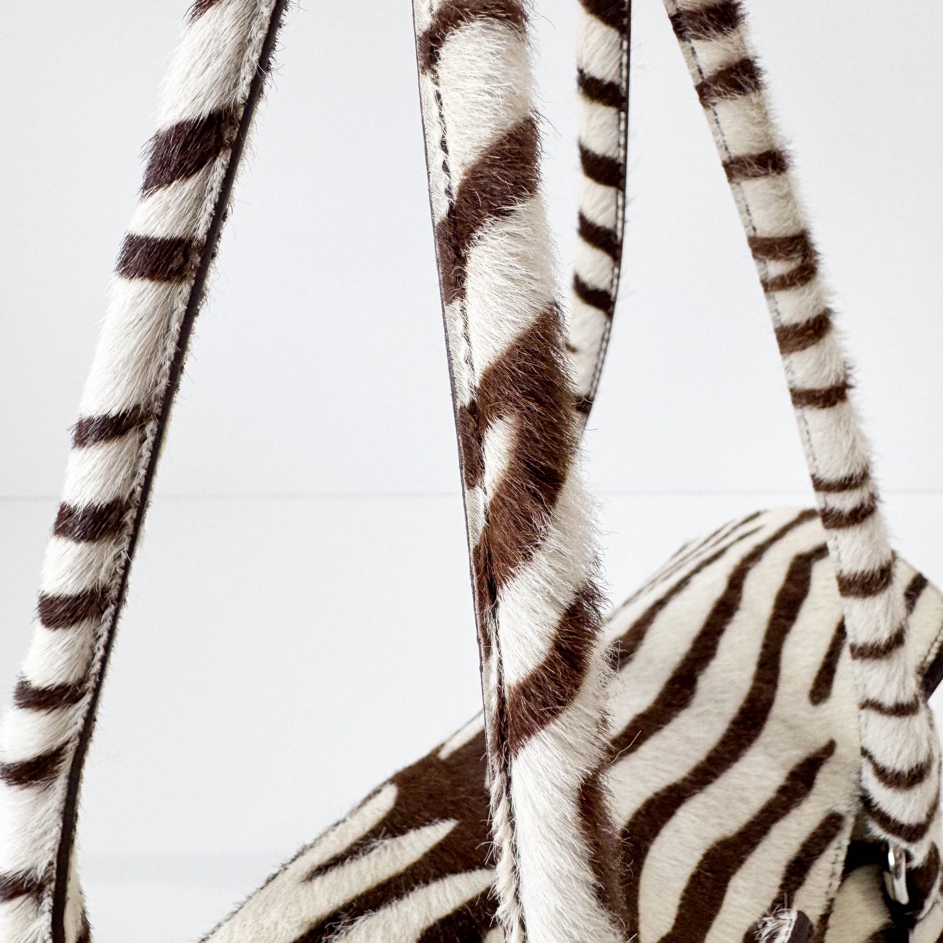 Zebra Print Pony Hair Shoulder Bag