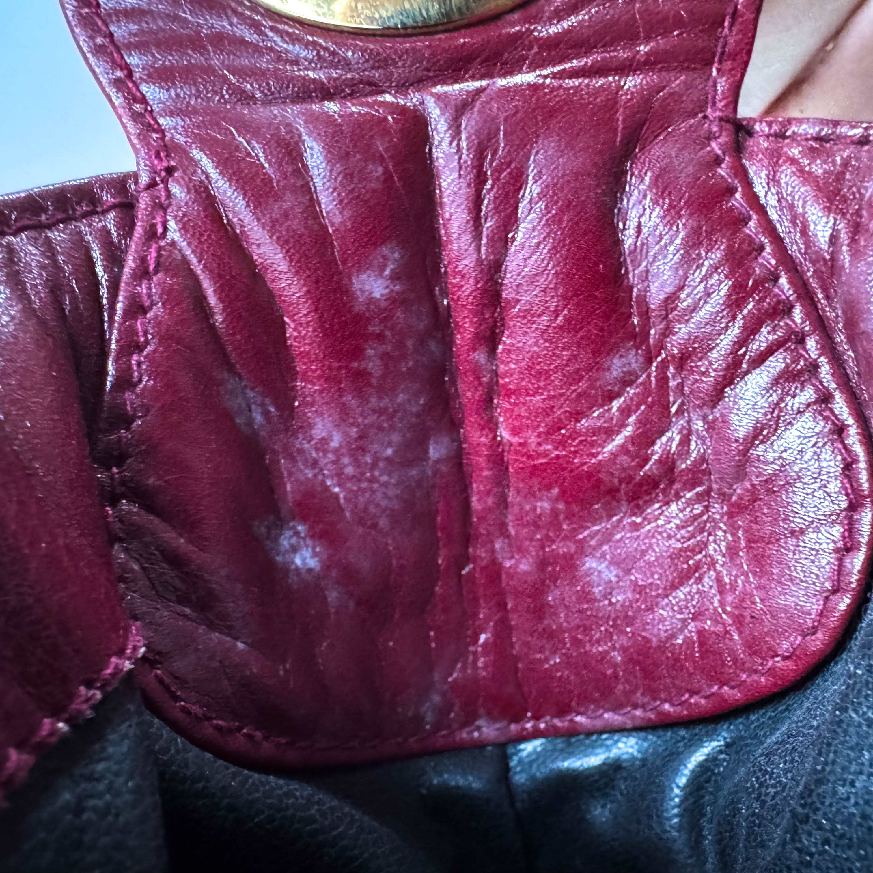 Macadam Triomphe Burgundy Suede Shoulder Bag