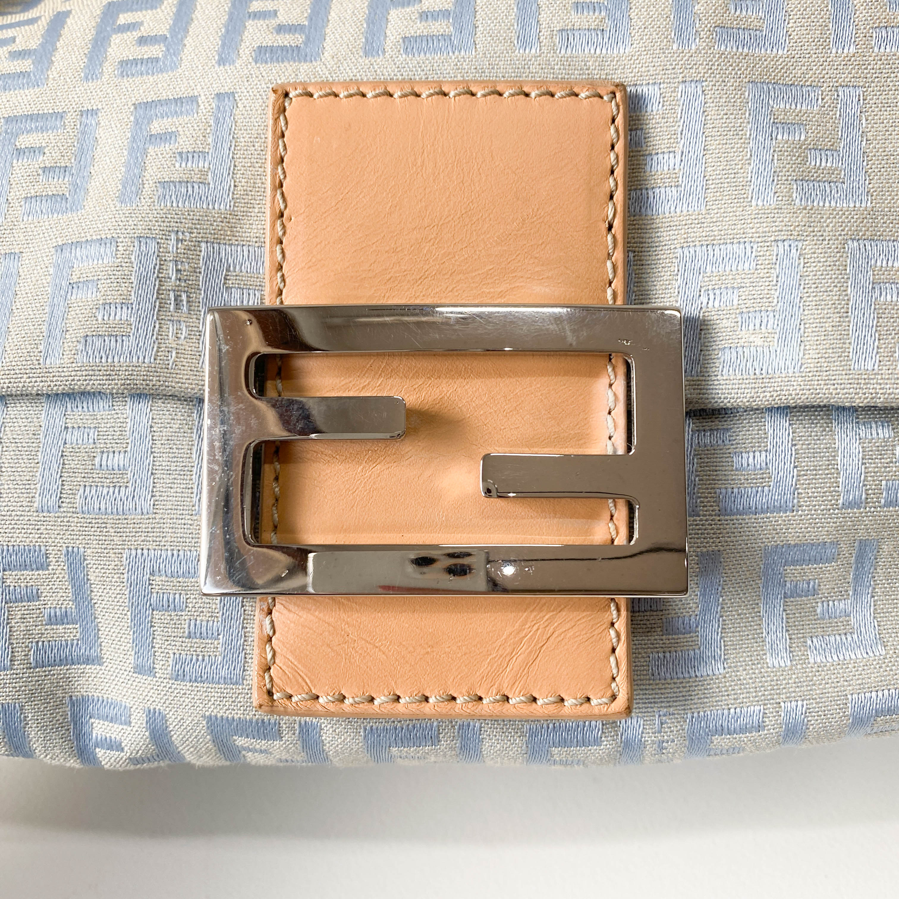 Mini Mamma Baguette Zucchino Light Blue Shoulder Bag