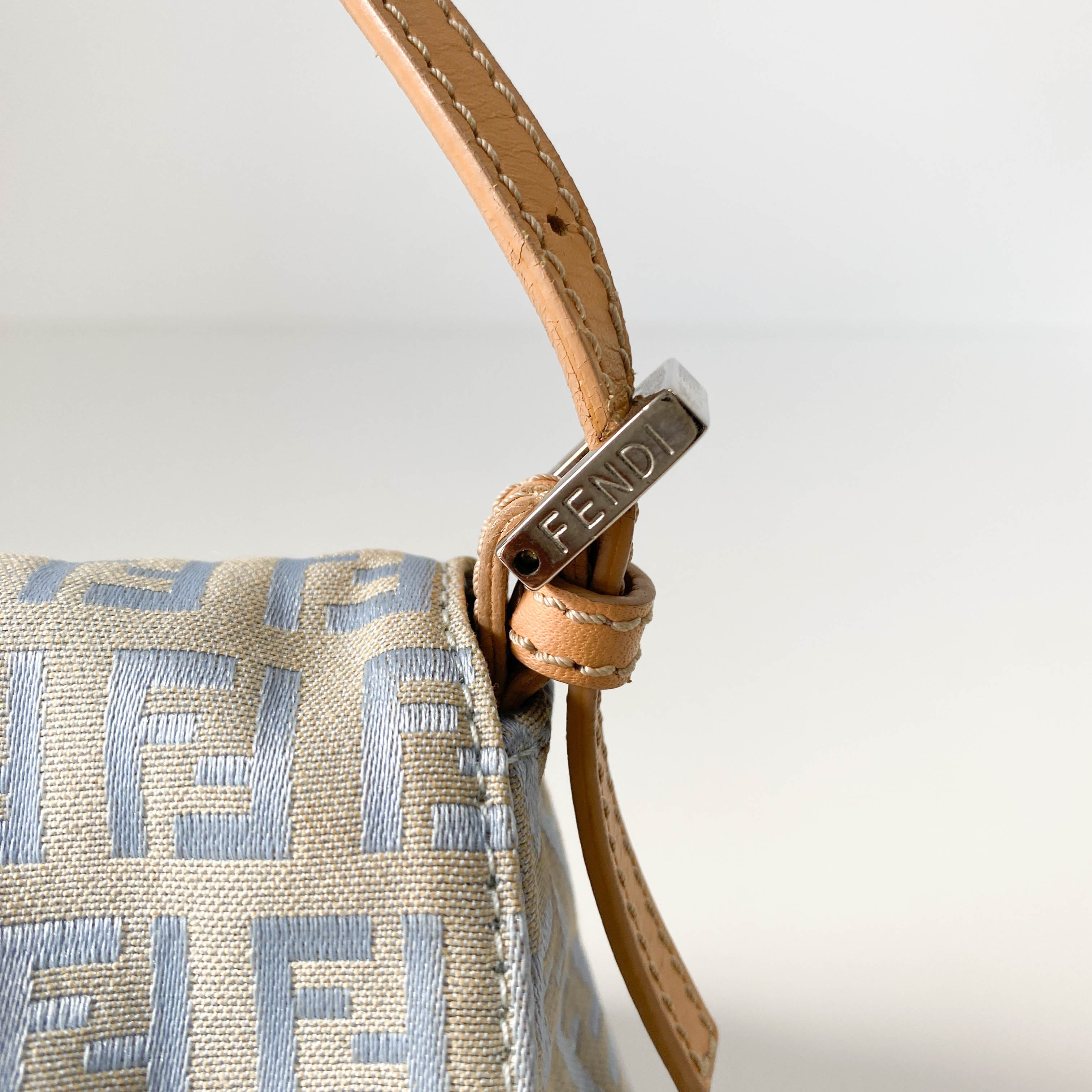 Mini Mamma Baguette Zucchino Light Blue Shoulder Bag