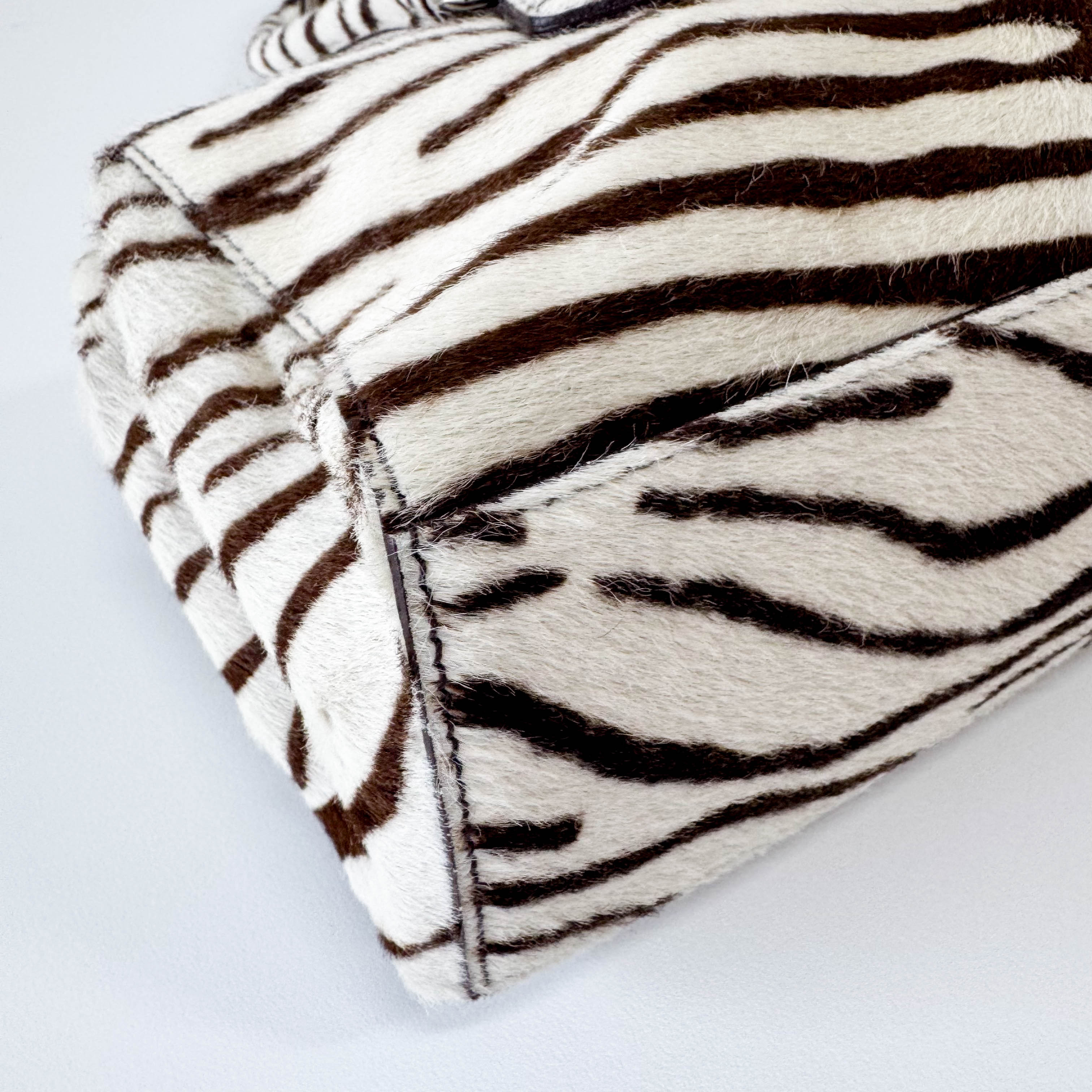 Zebra Print Pony Hair Shoulder Bag