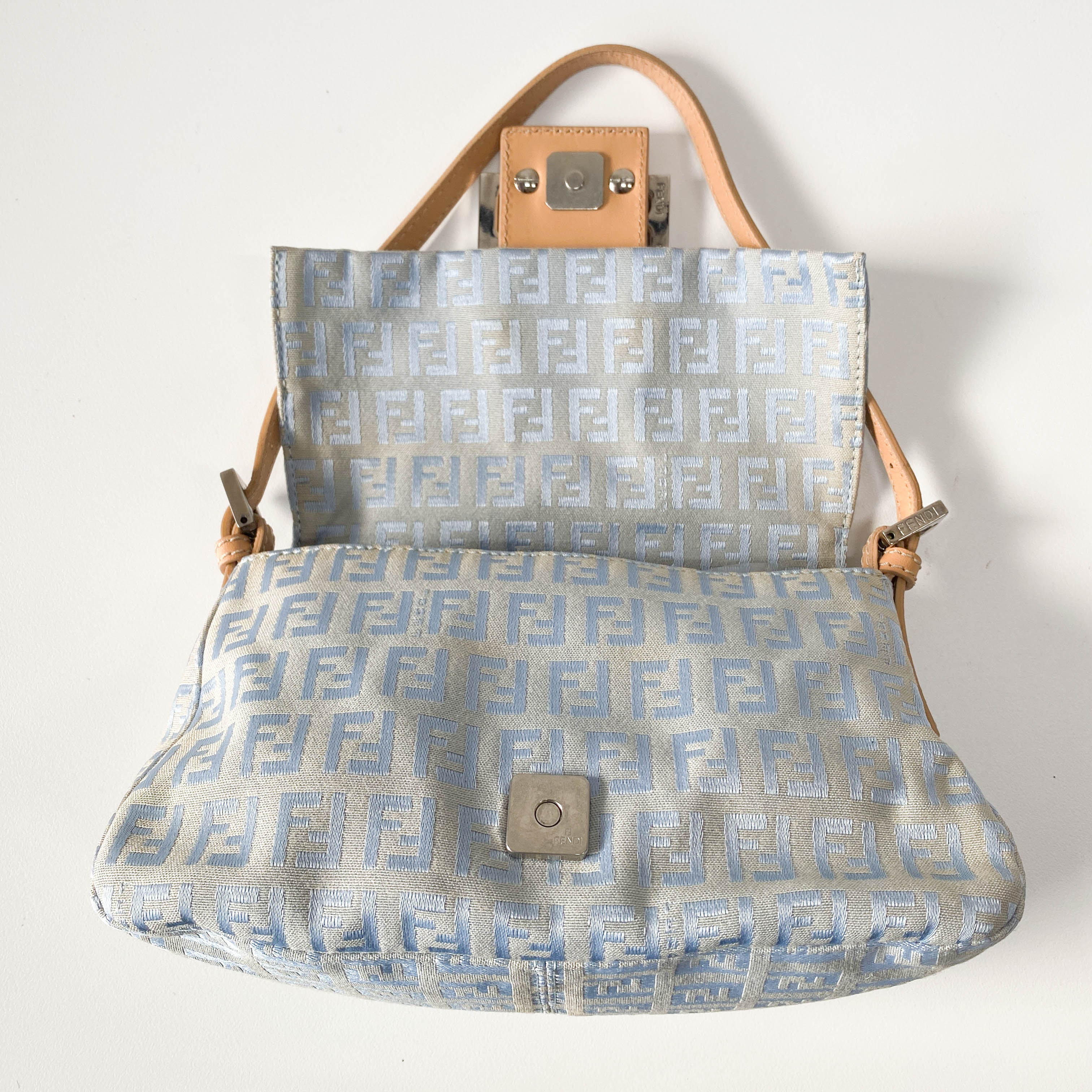 Mini Mamma Baguette Zucchino Light Blue Shoulder Bag