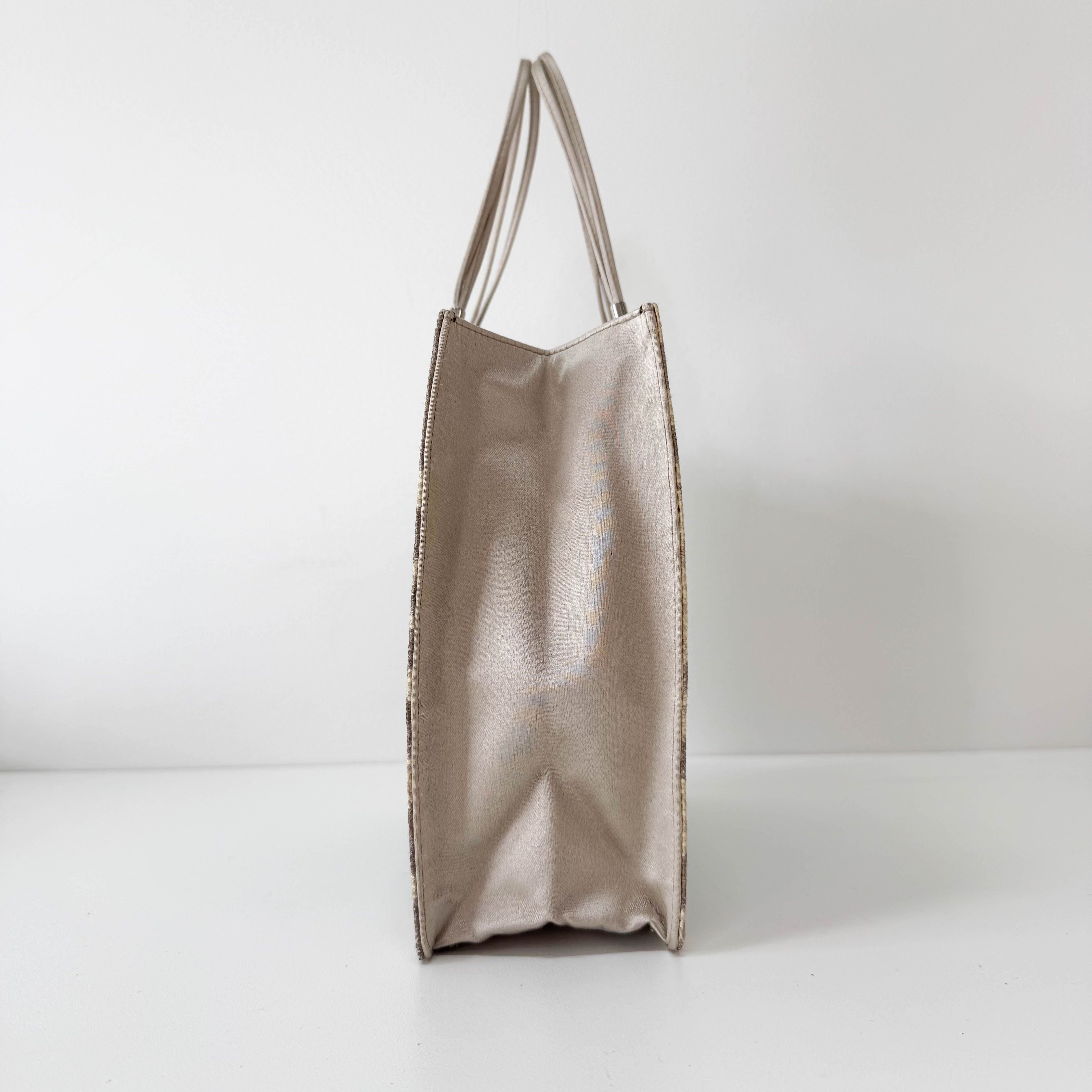 Brown Python and Silk Top Handle Bag