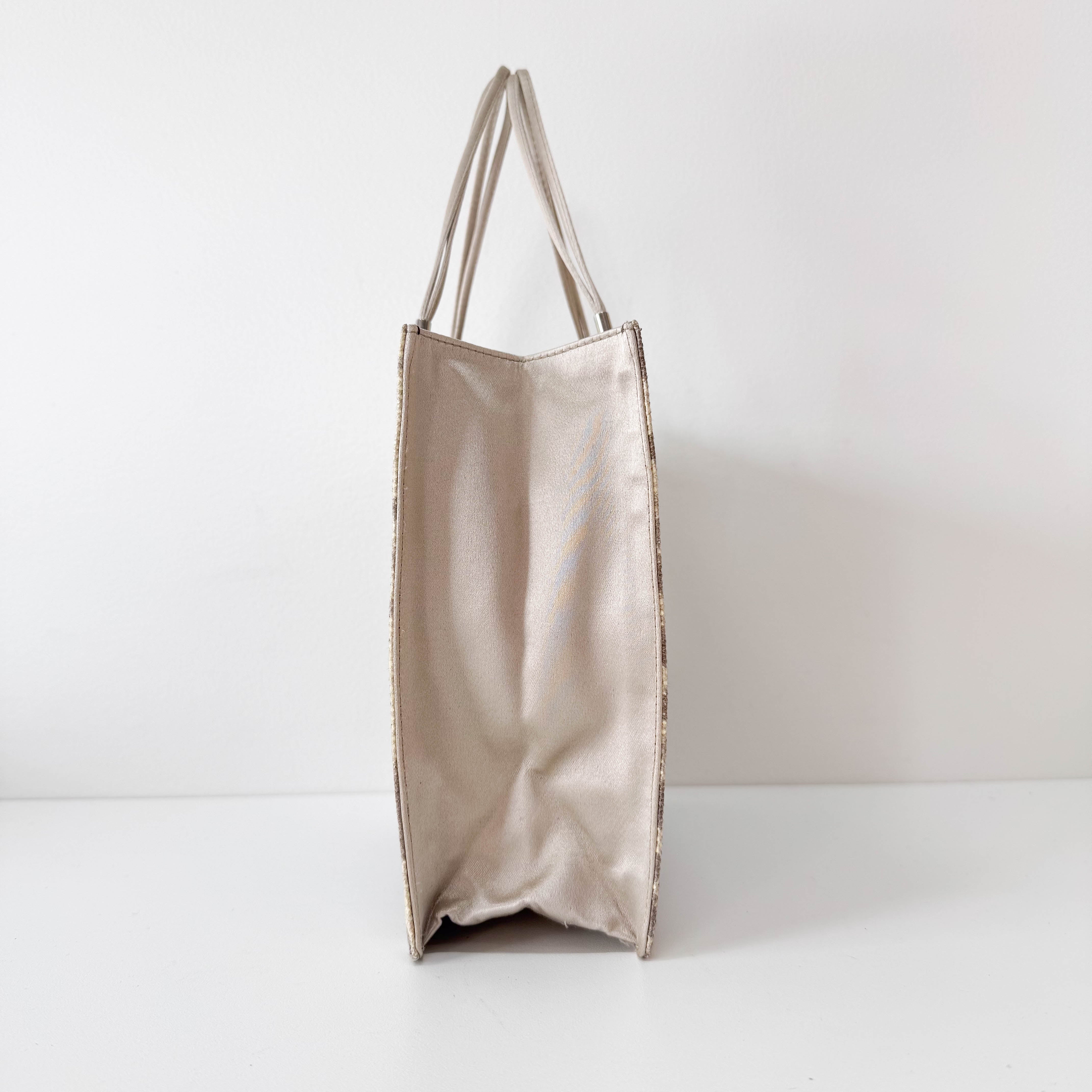 Brown Python and Silk Top Handle Bag