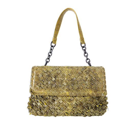 Intrecciato Green Leather Bag