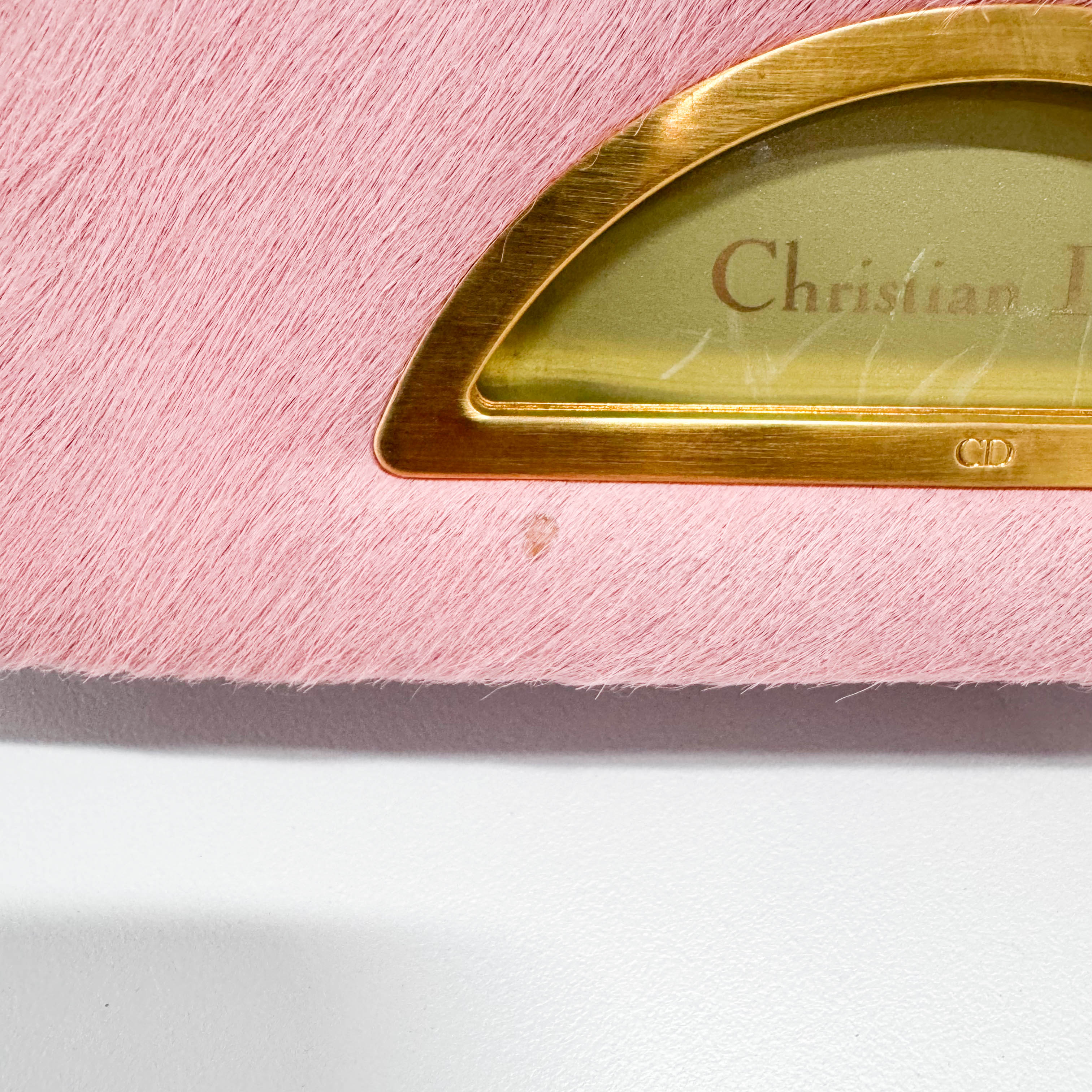 Malice Pearl Pink Pony Hair Python Embossed Leather Shoulder Bag