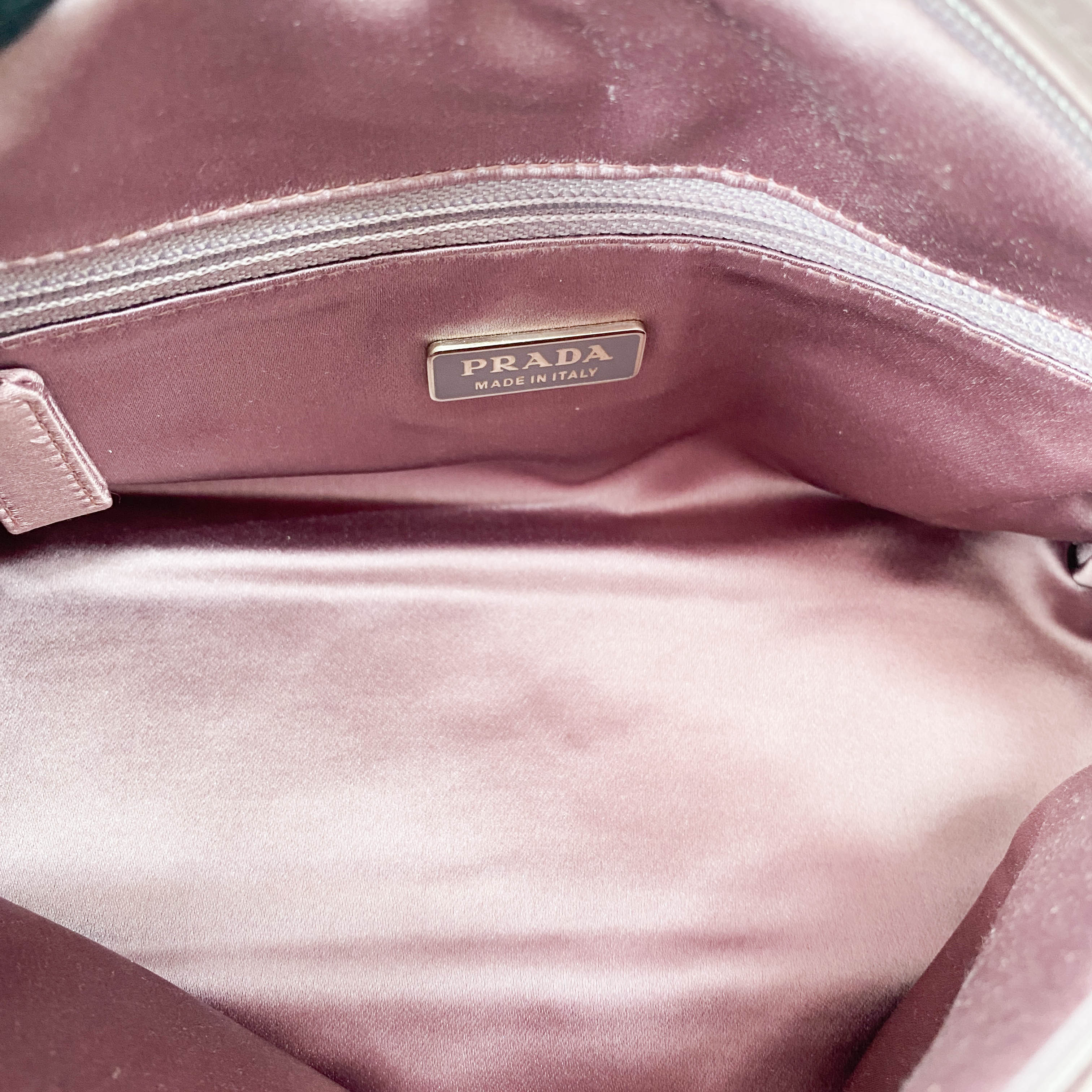 Mini Pink Satin Embroidered Handbag