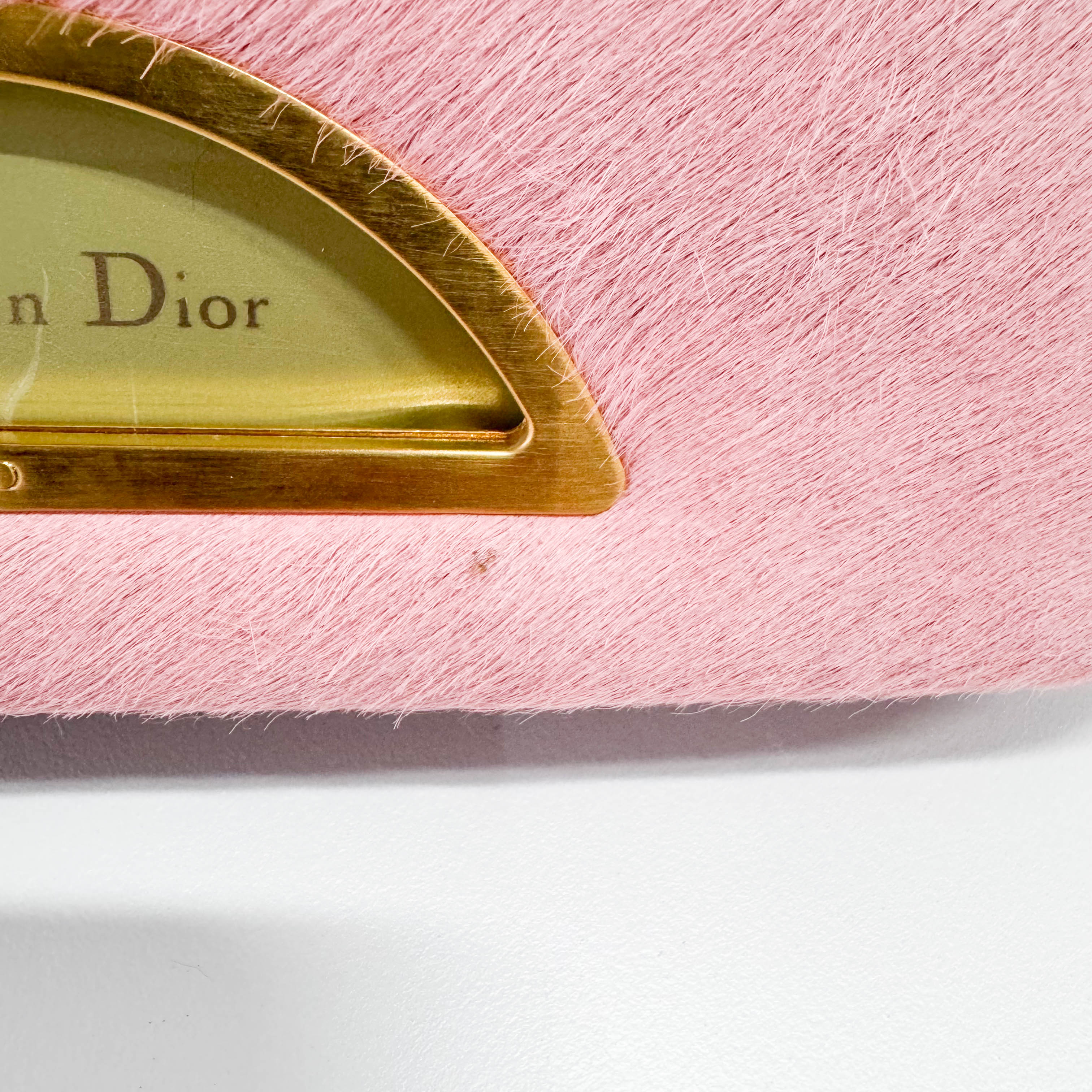 Malice Pearl Pink Pony Hair Python Embossed Leather Shoulder Bag