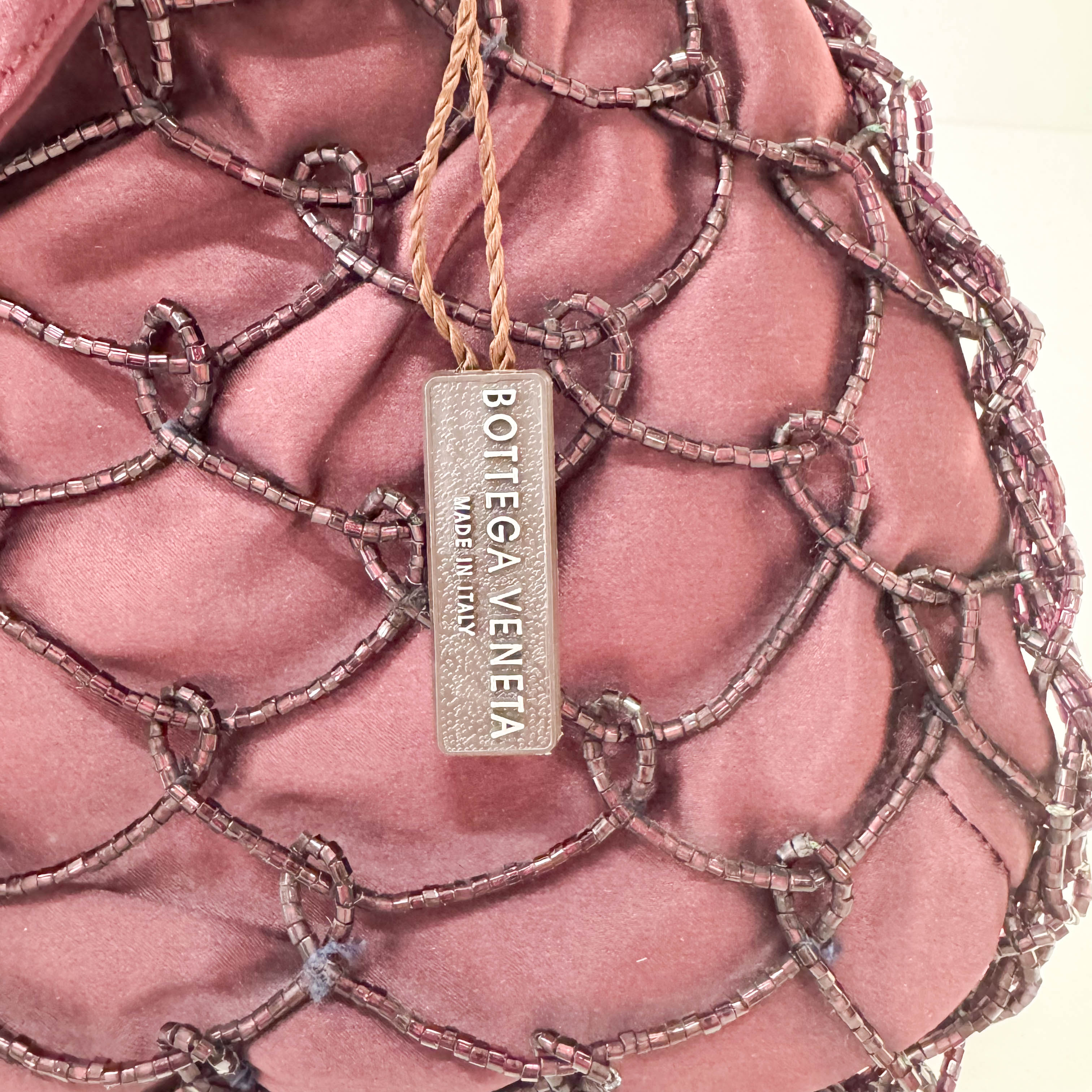 Archive Burgundy Satin and Beads Handbag