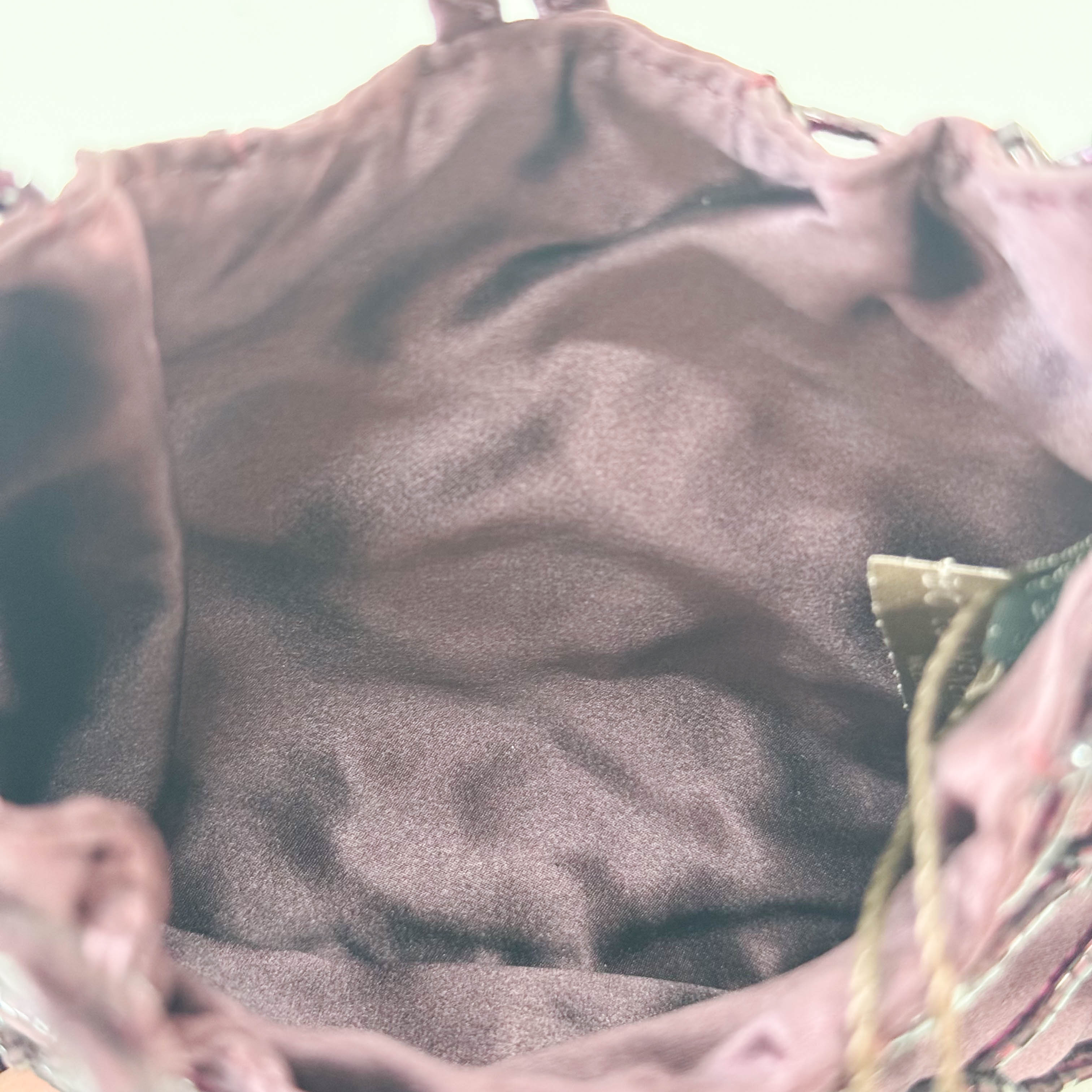 Archive Burgundy Satin and Beads Handbag