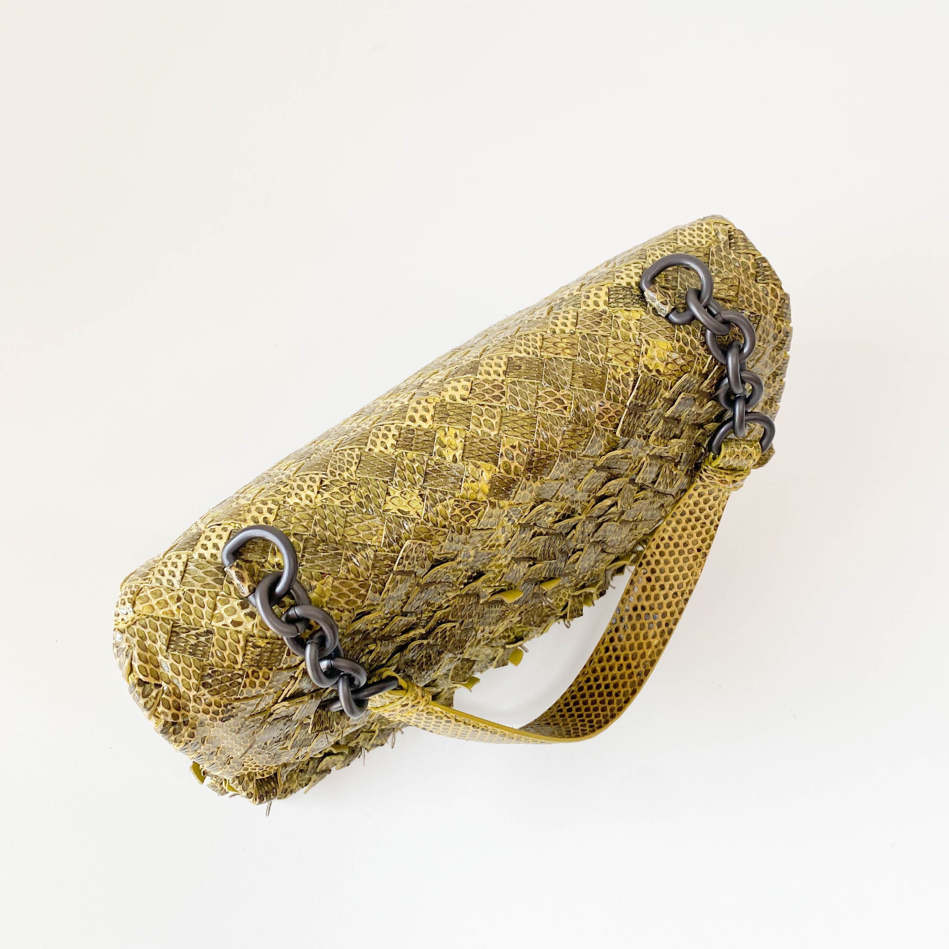 Intrecciato Green Leather Bag