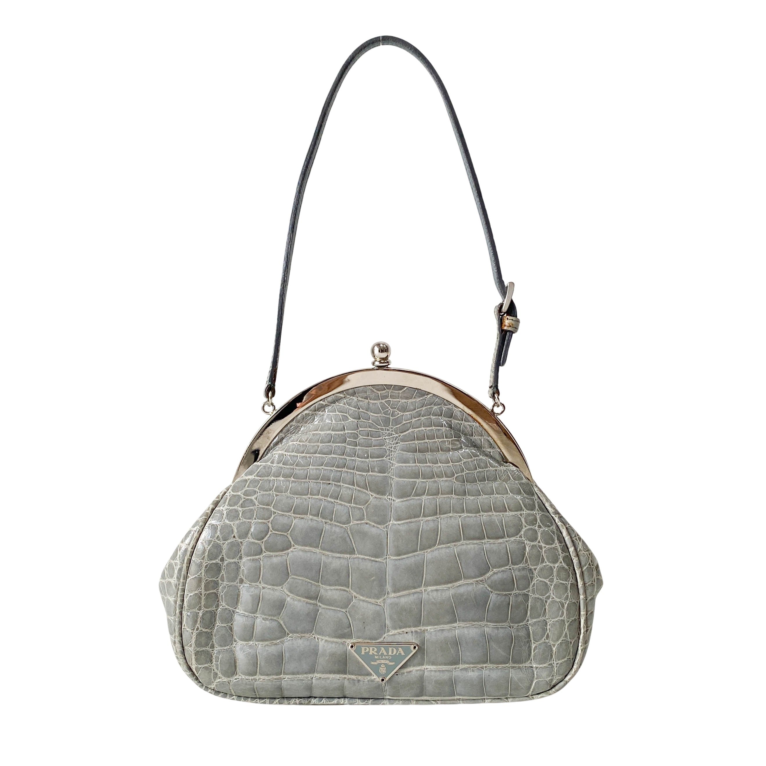 Mini Grey Leather Handbag