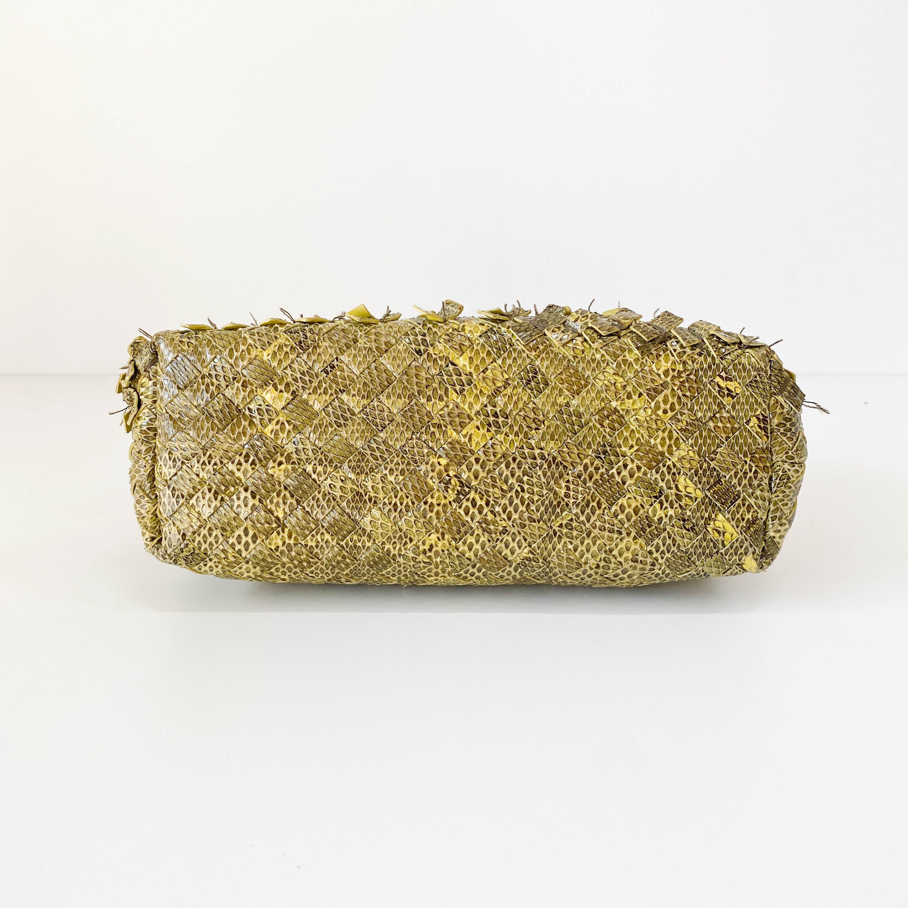 Intrecciato Green Leather Bag