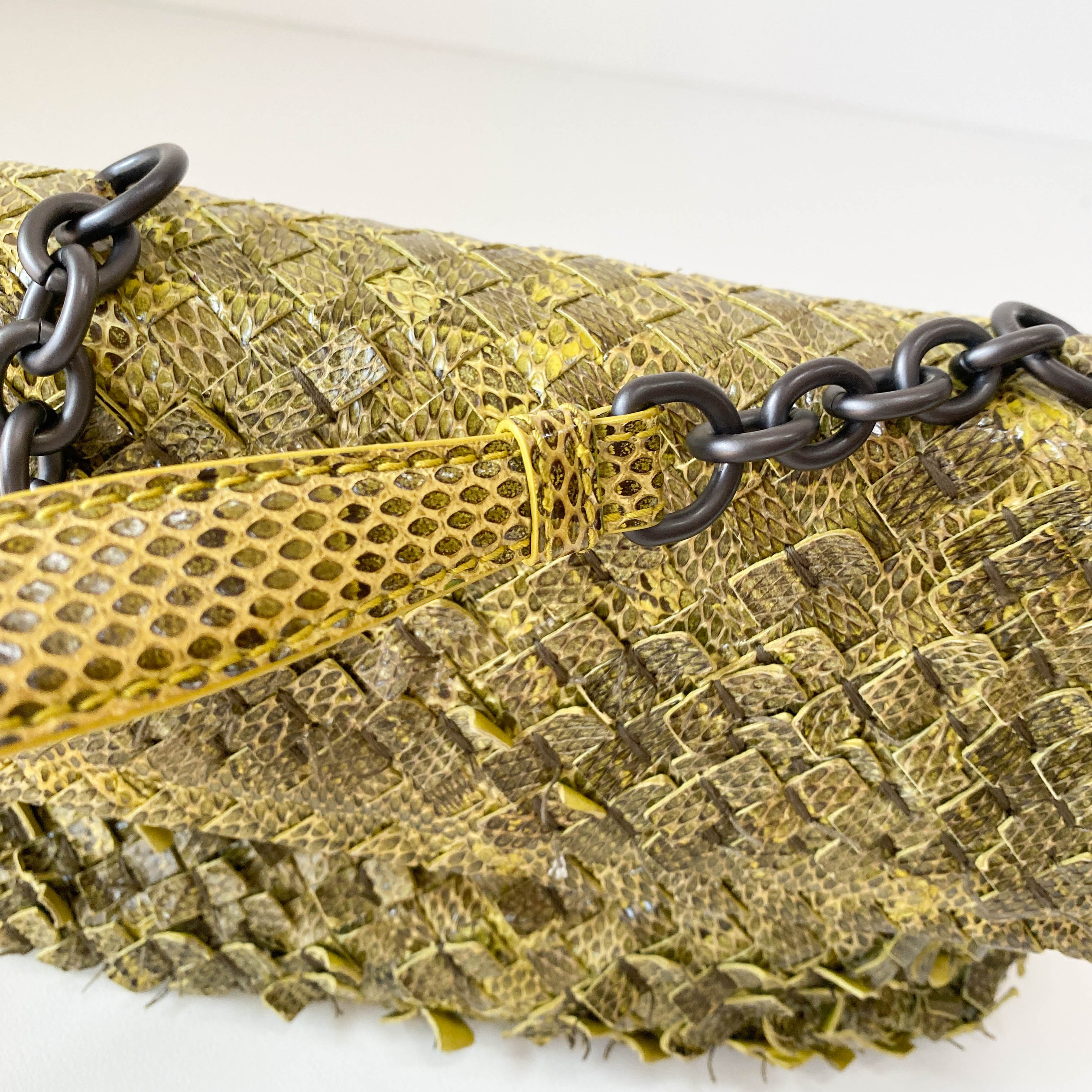 Intrecciato Green Leather Bag