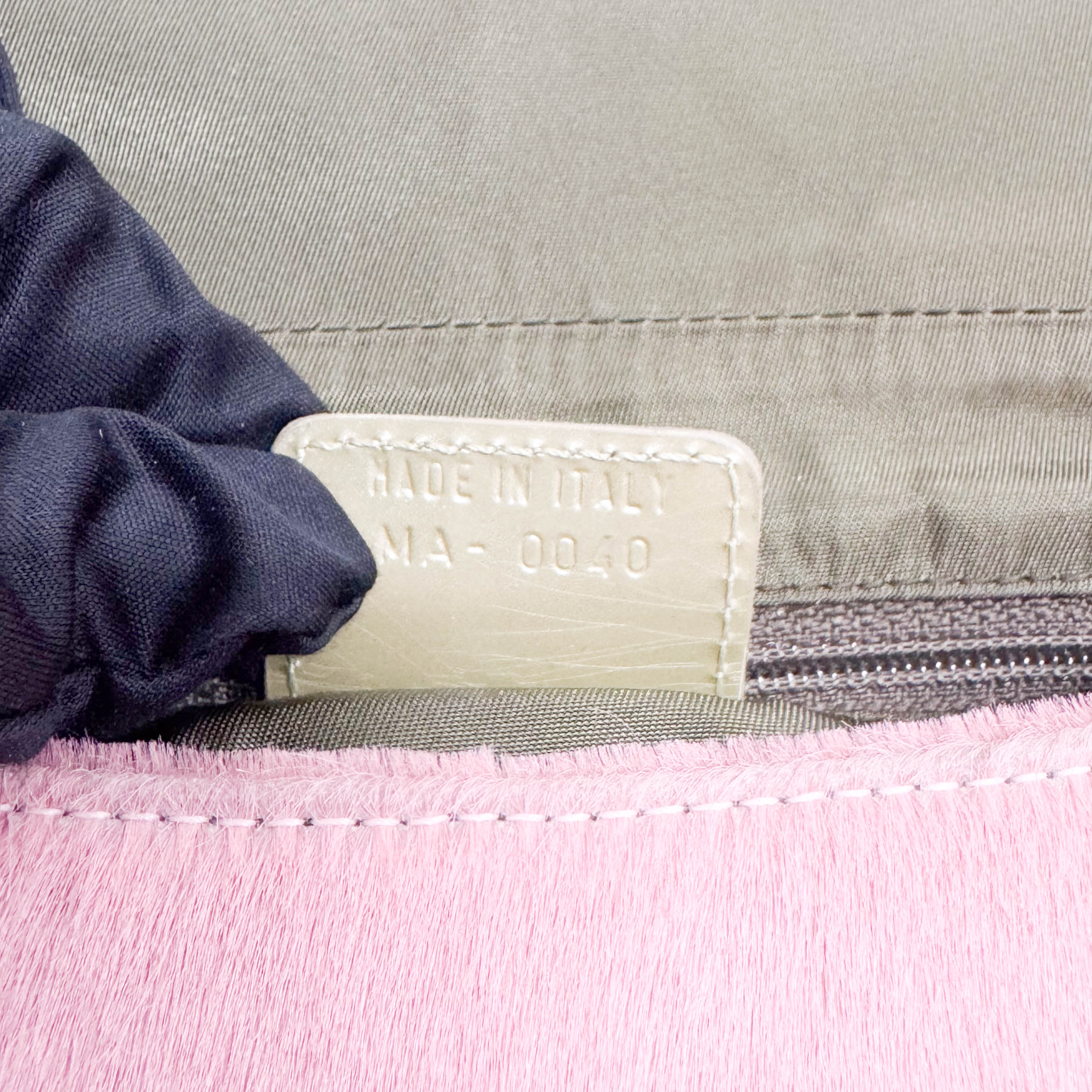 Malice Pearl Pink Pony Hair Python Embossed Leather Shoulder Bag