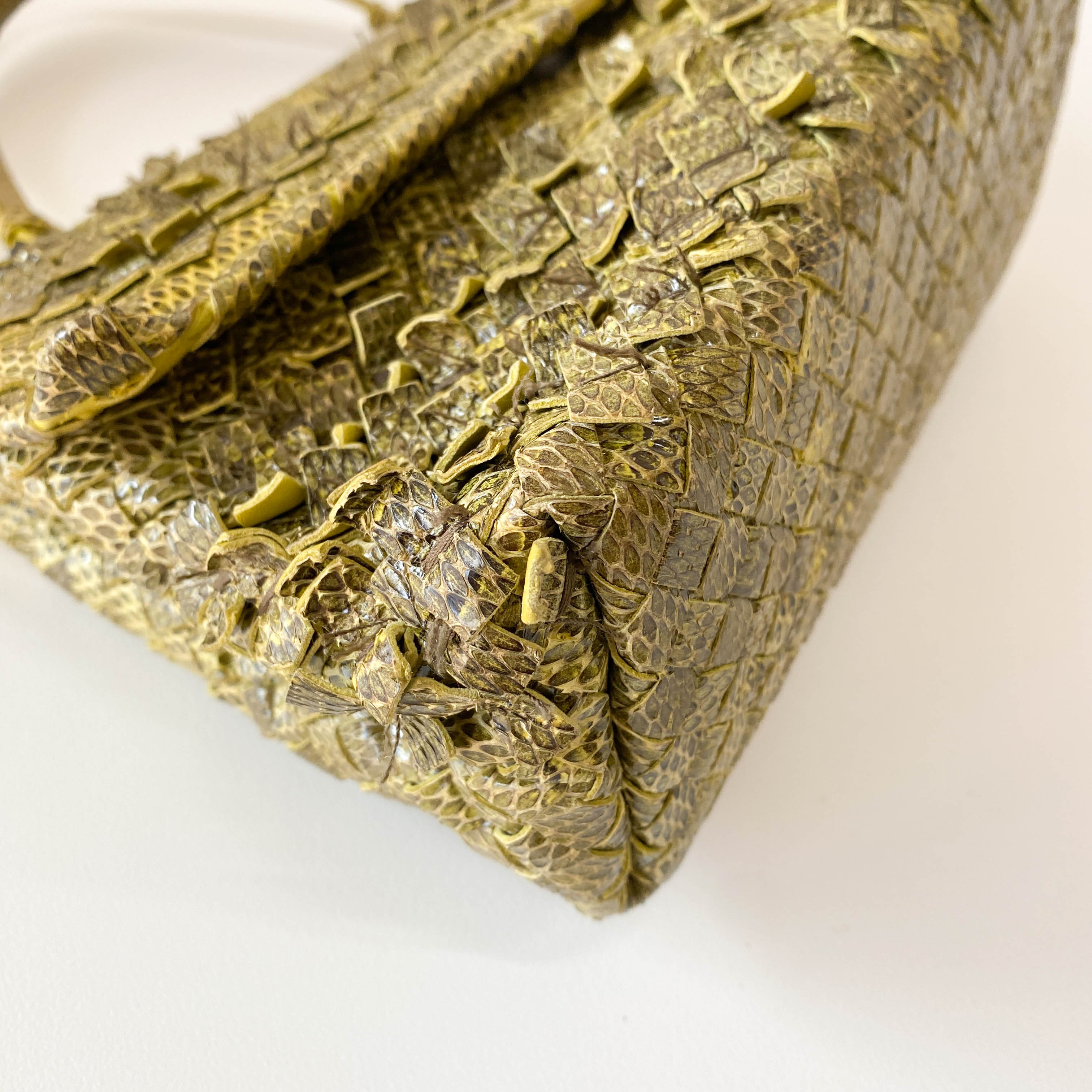 Intrecciato Green Leather Bag