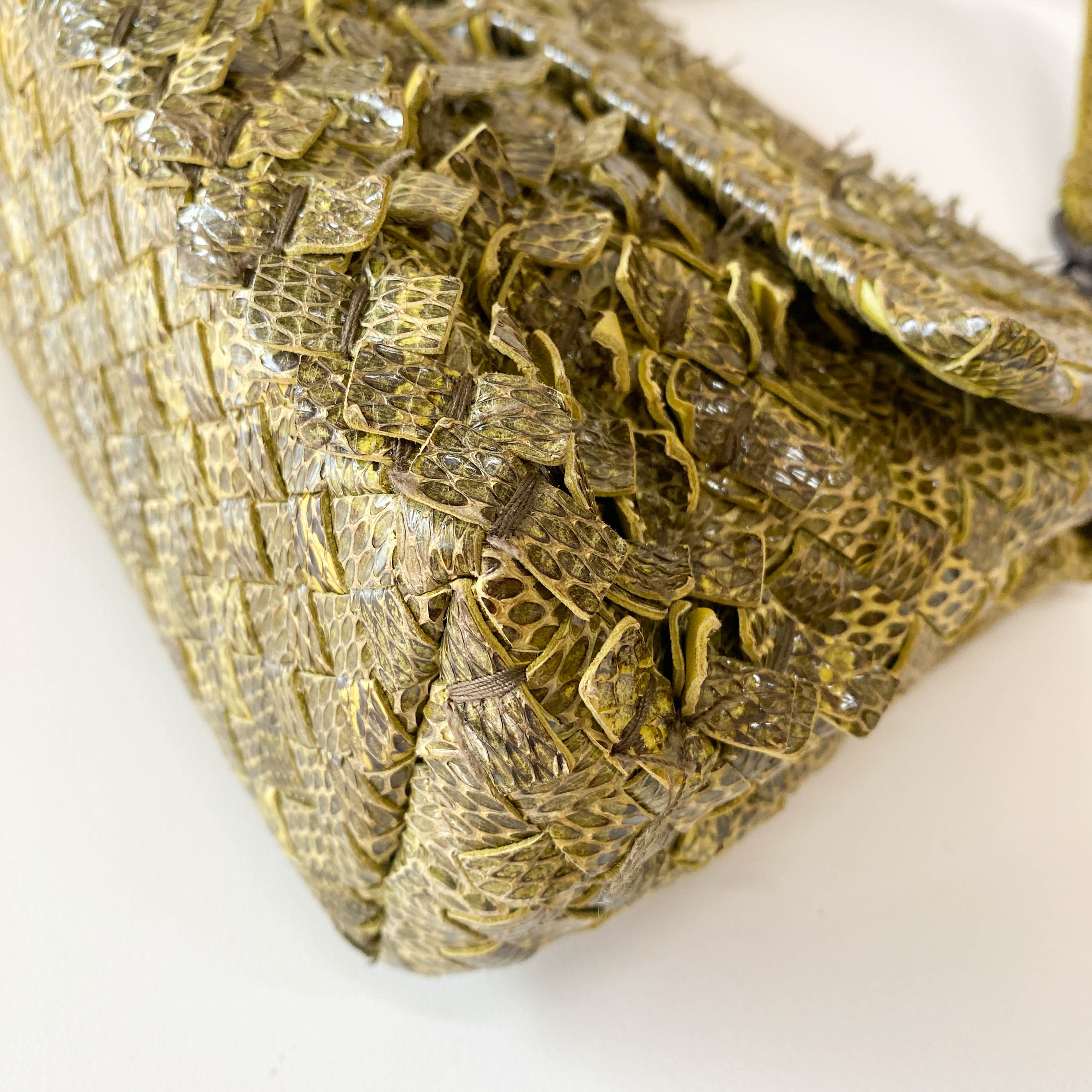 Intrecciato Green Leather Bag