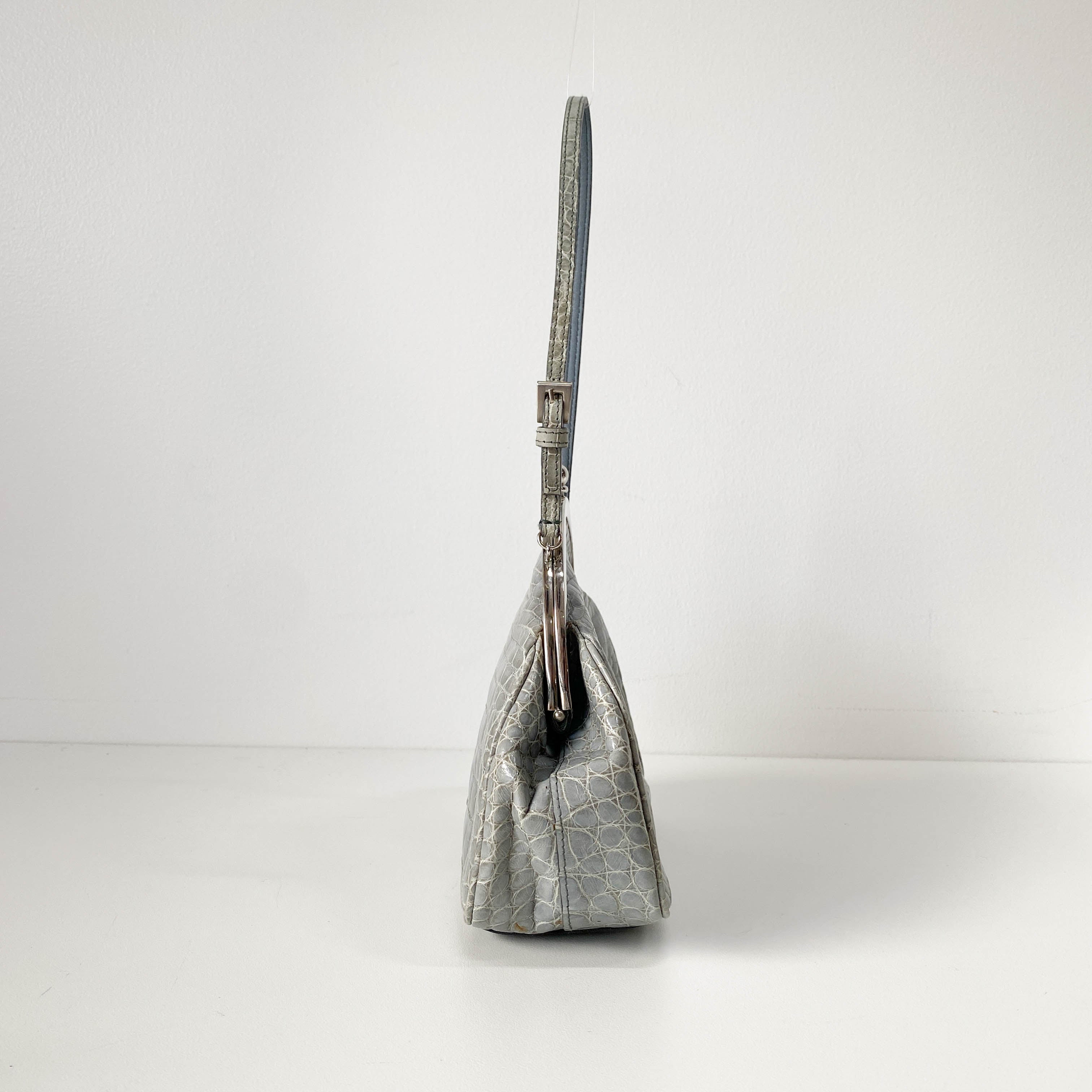 Mini Grey Leather Handbag