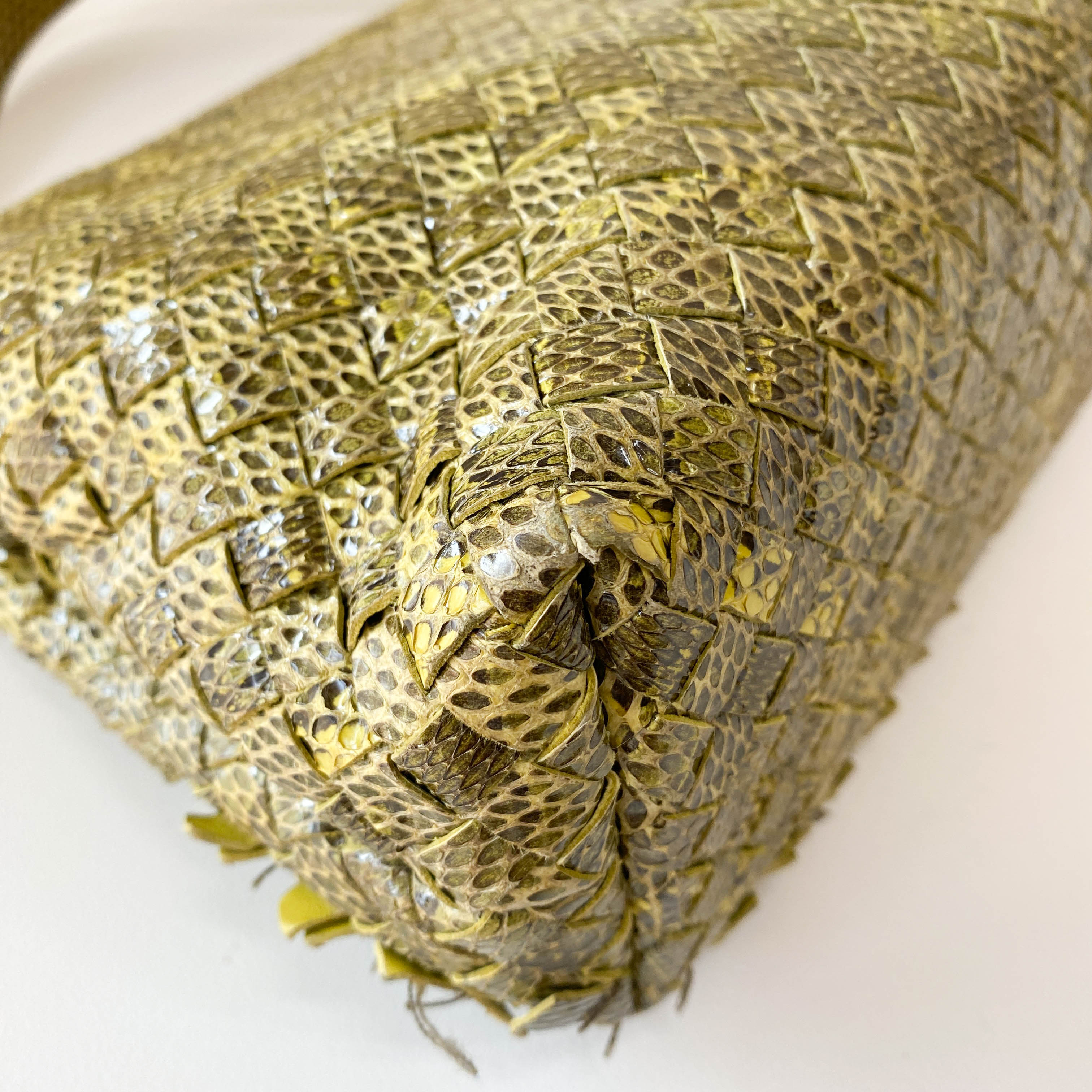 Intrecciato Green Leather Bag