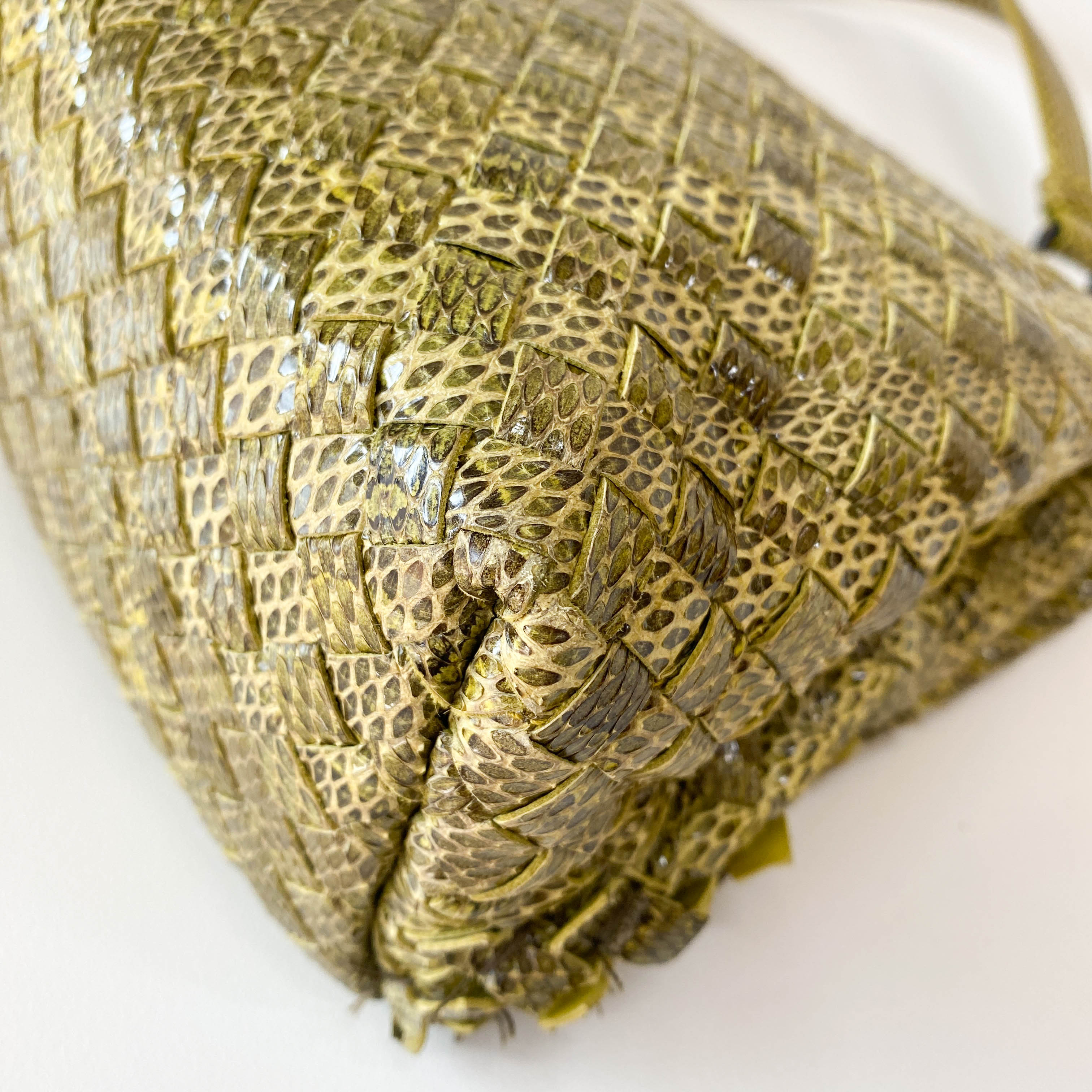 Intrecciato Green Leather Bag