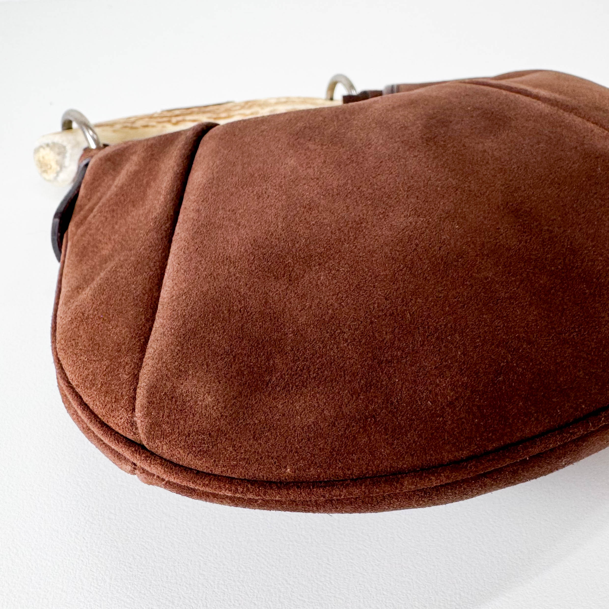 YSL Mini Brown Suede Mombasa Hand Bag