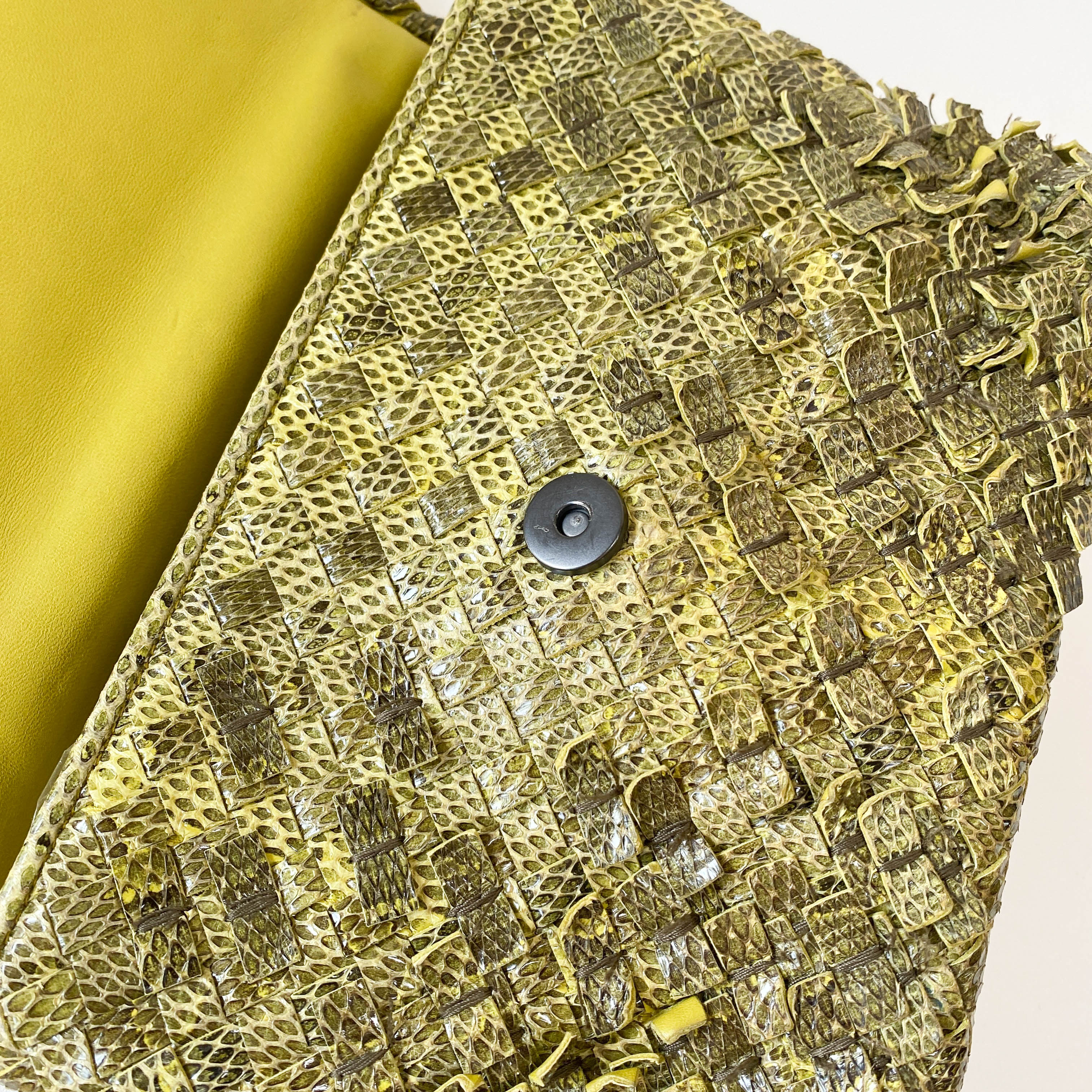 Intrecciato Green Leather Bag