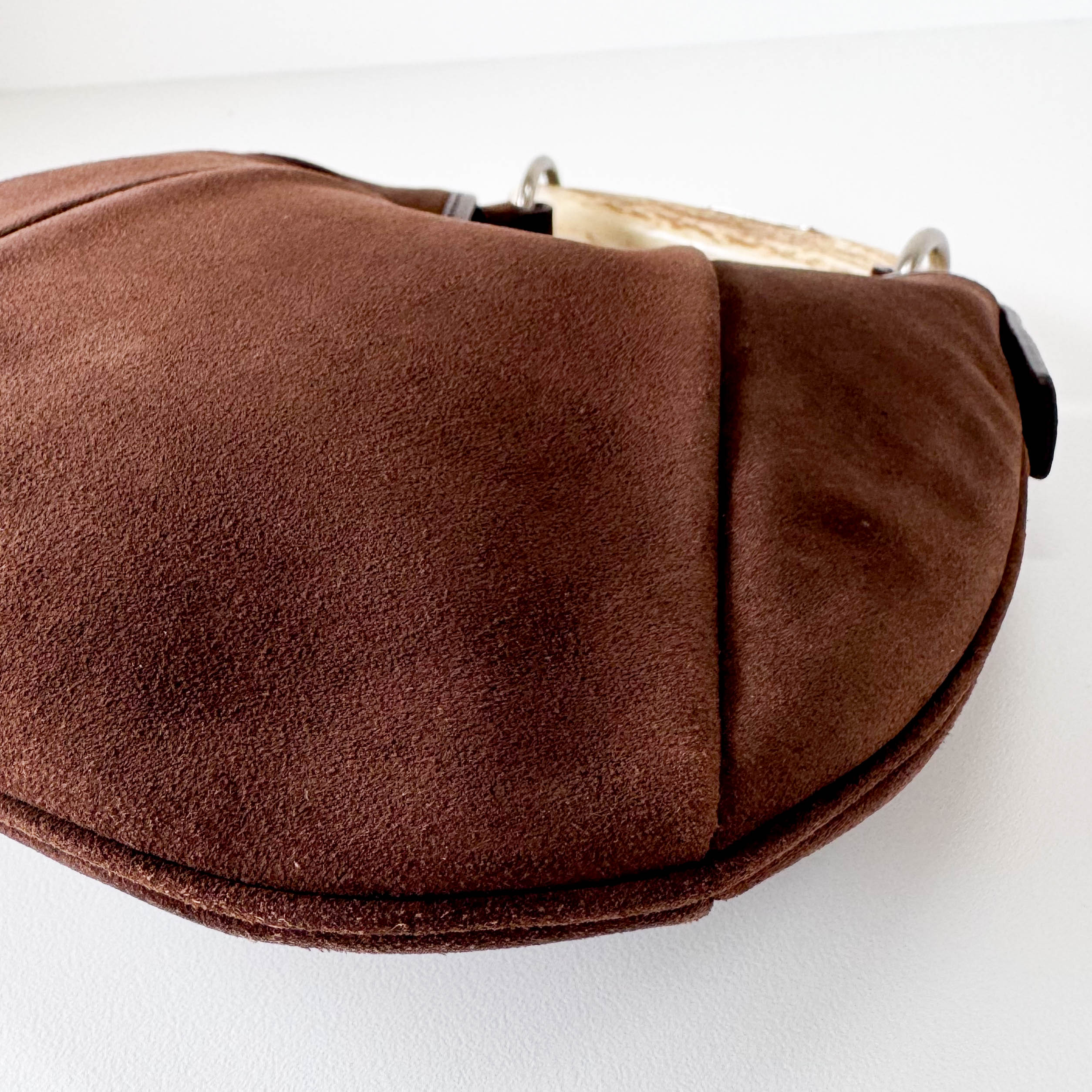 YSL Mini Brown Suede Mombasa Hand Bag