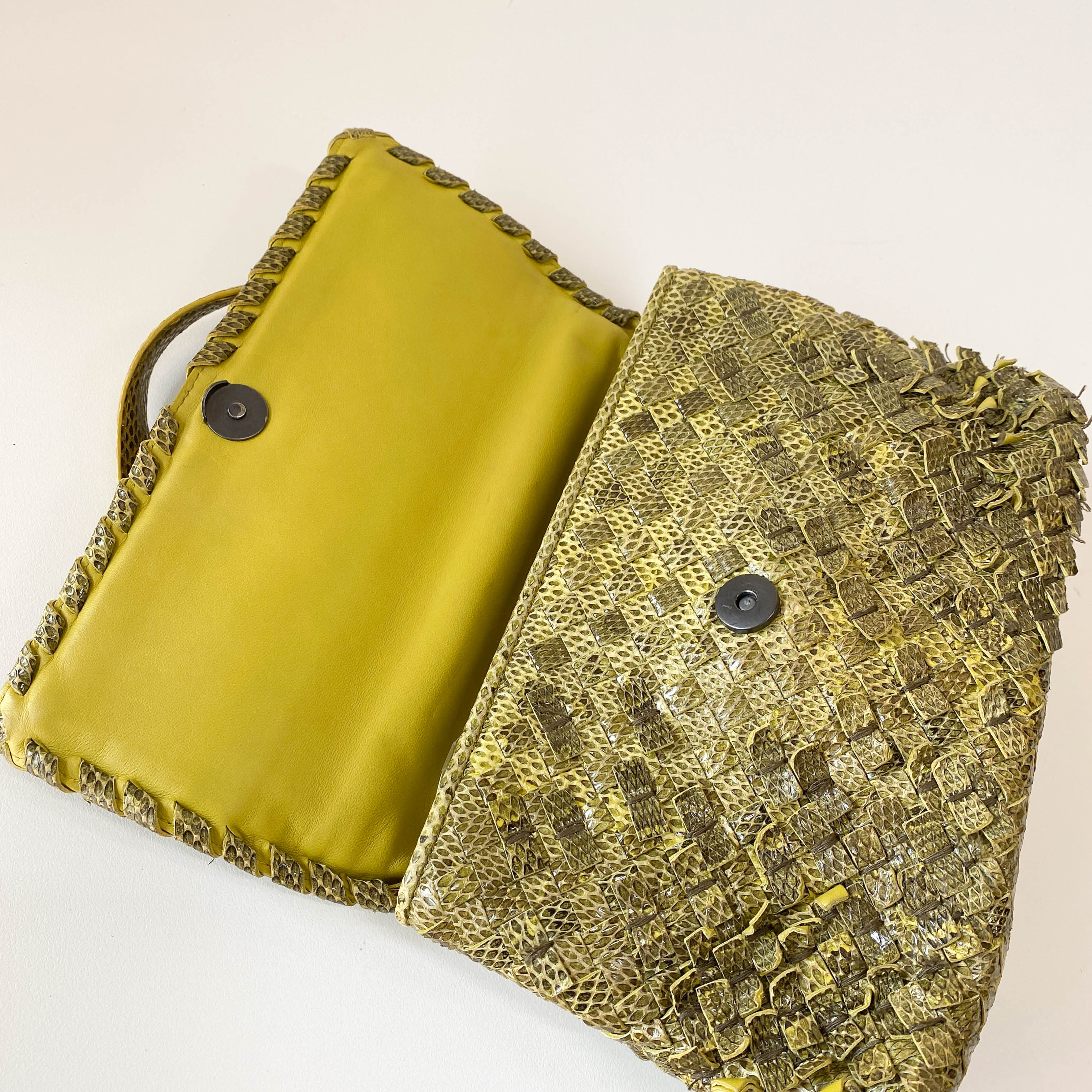 Intrecciato Green Leather Bag