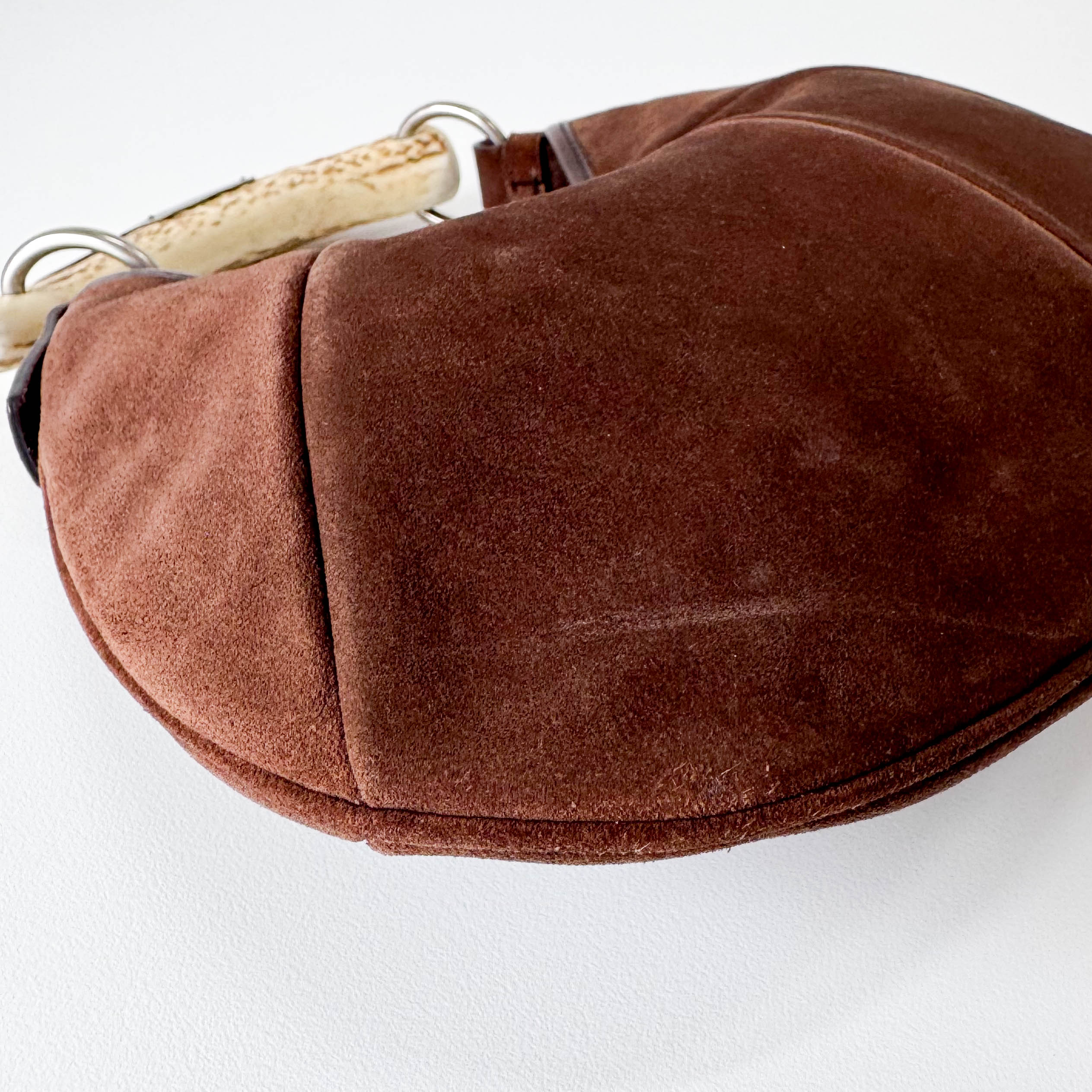 YSL Mini Brown Suede Mombasa Hand Bag